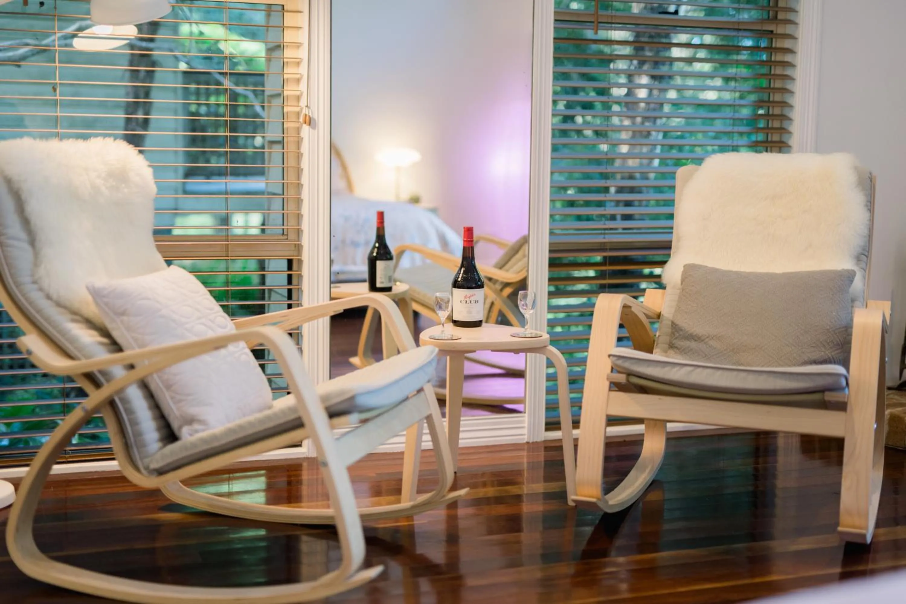 Seating area in Shambala Estate Cottages