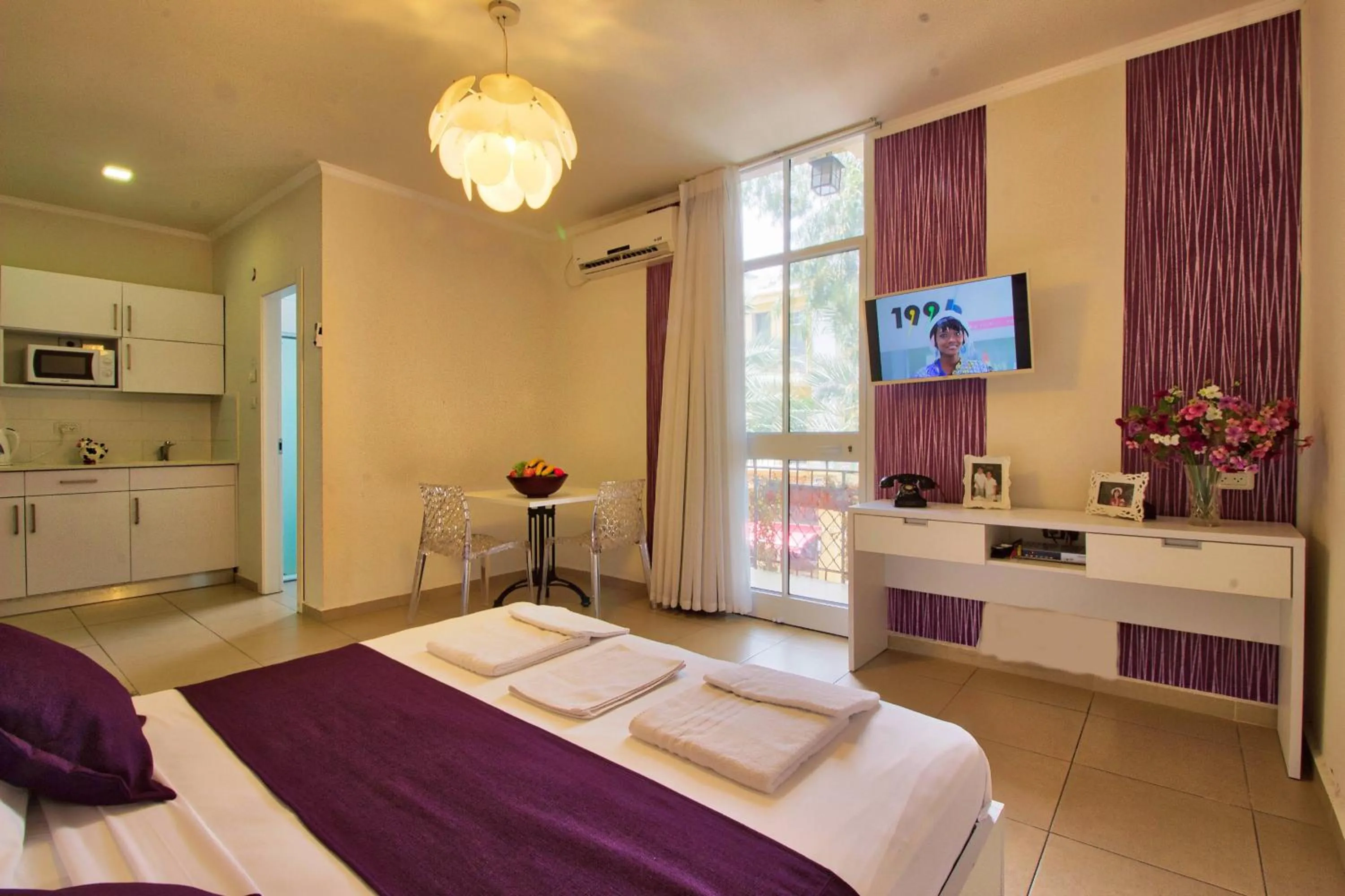 Photo of the whole room, Bed in 1926 Designed ApartHotel