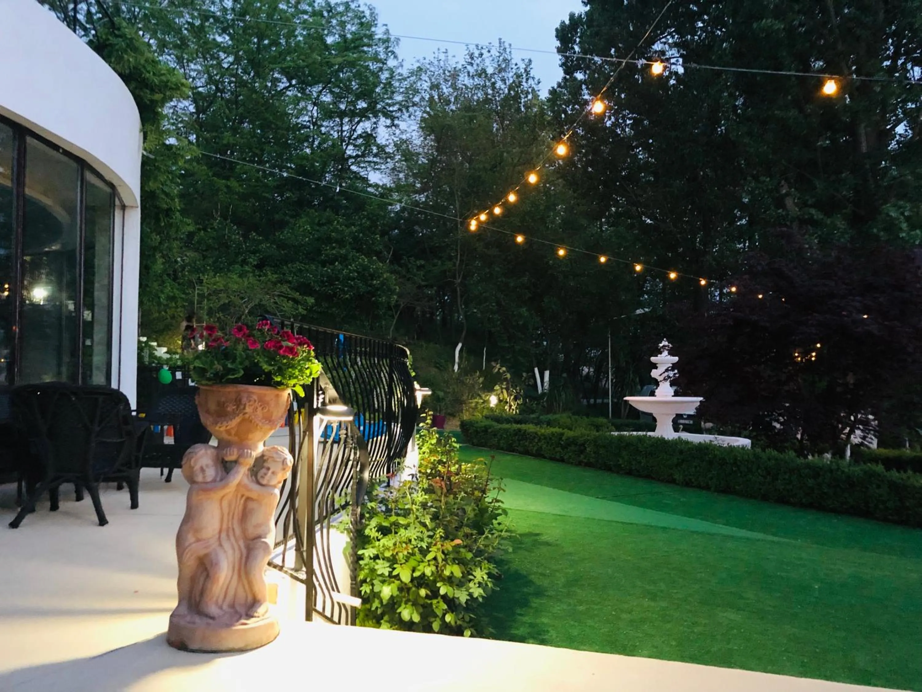 People in Resort Plaza Lake