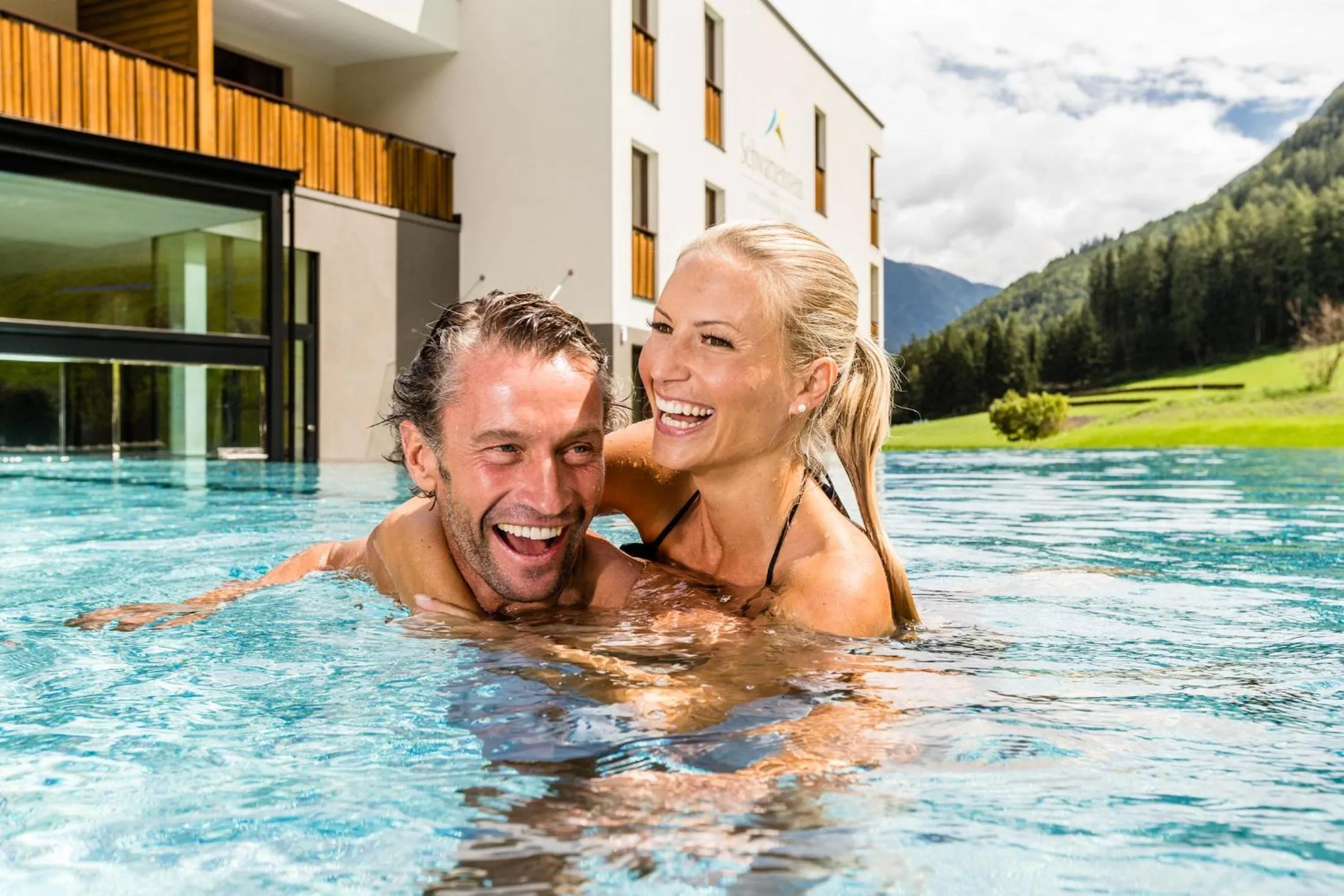 Swimming pool in Alpine Luxury SPA Resort Schwarzenstein