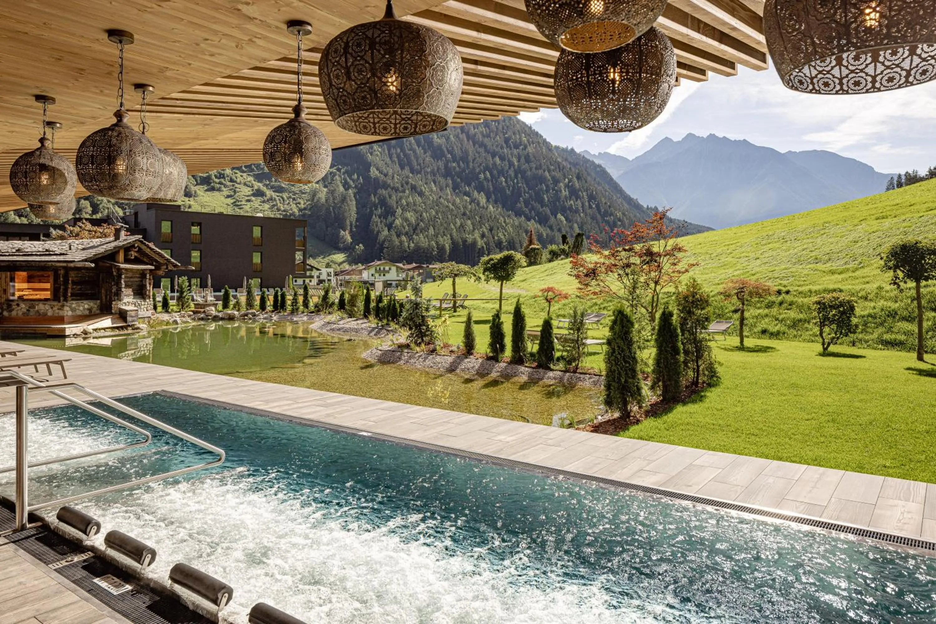 Pool view in Alpine Luxury SPA Resort Schwarzenstein