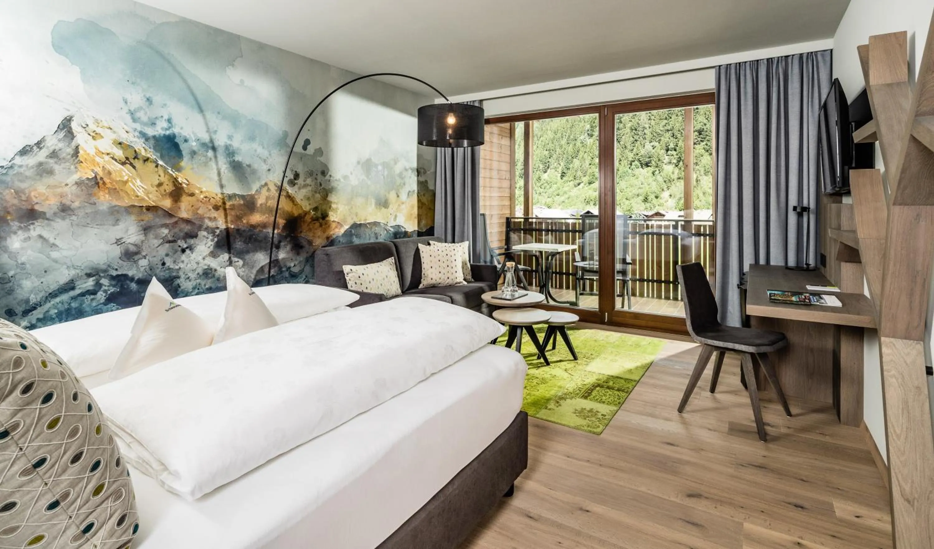 Bedroom, Bed in Alpine Luxury SPA Resort Schwarzenstein