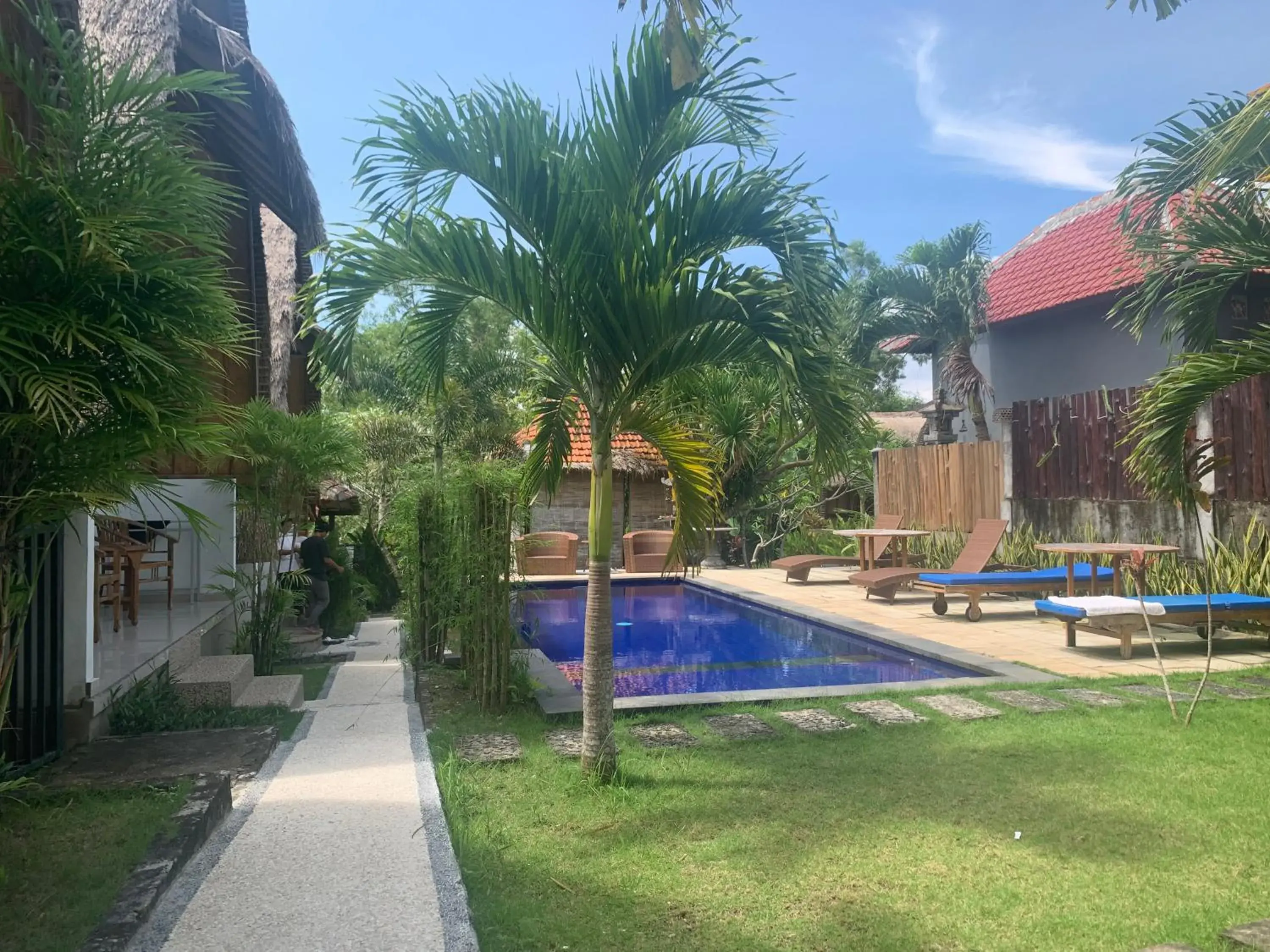 Pool view in Jona Bungalow Pool view in Jona Bungalow