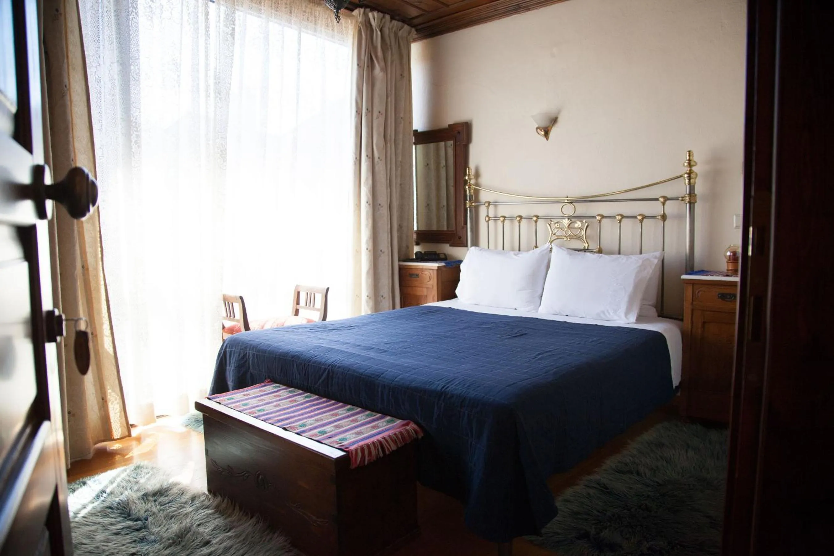 Bed in Hagiati Guesthouse - Edessa Cozy Mountain Retreat