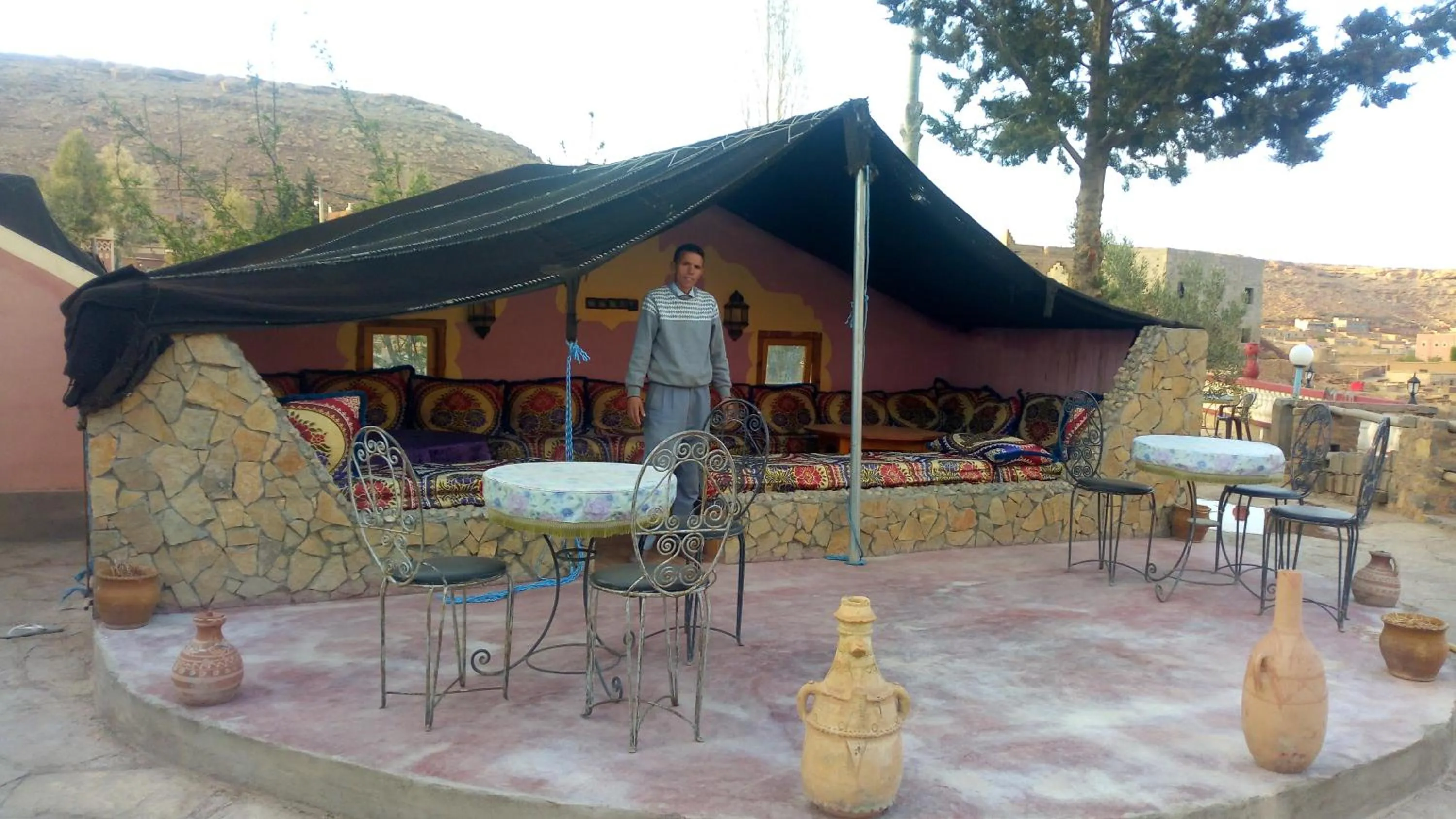 Balcony/Terrace in Auberge Camping BOUGAFER Tamtetoucht