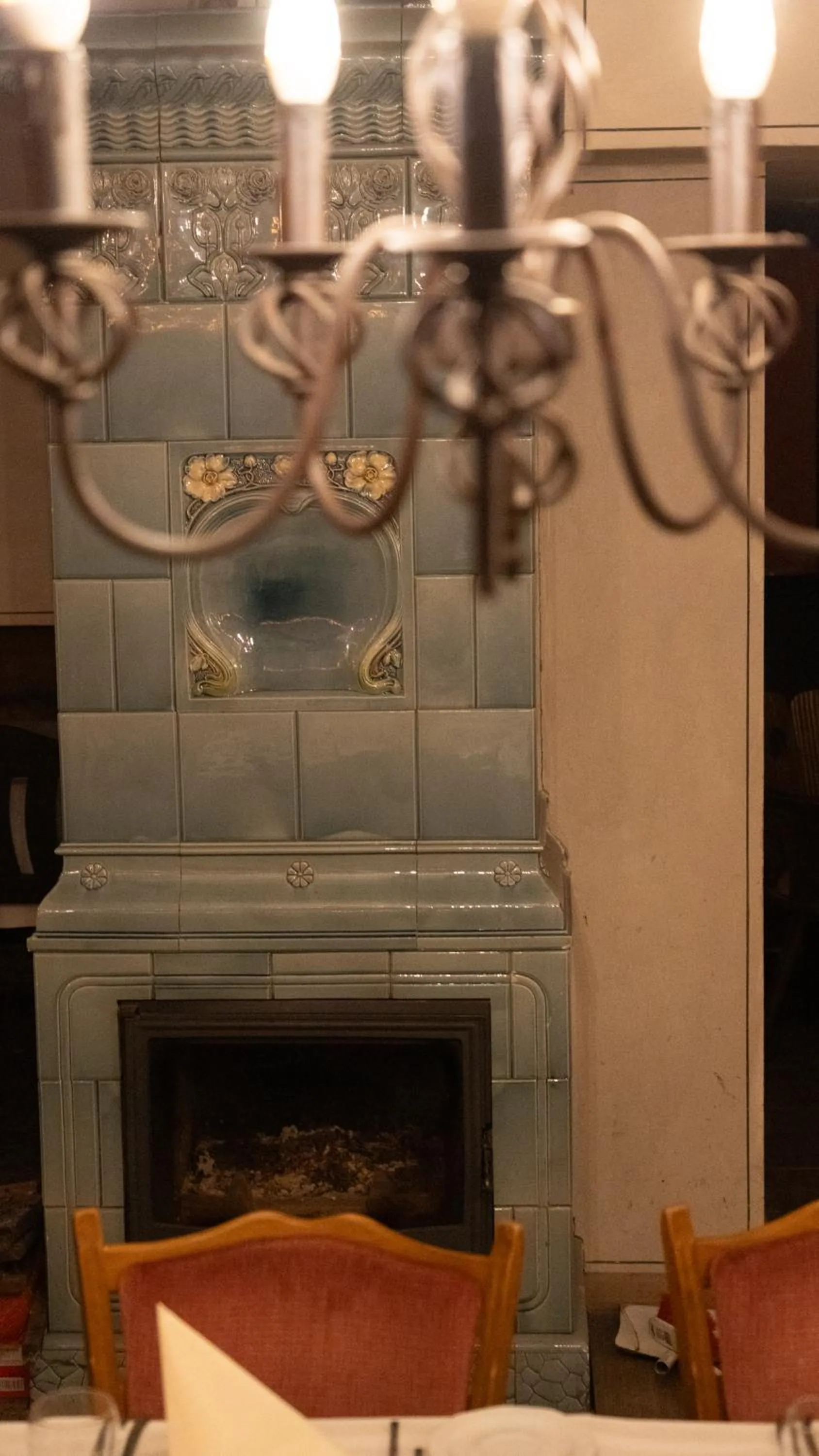 fireplace in Hotel Haus im Sack