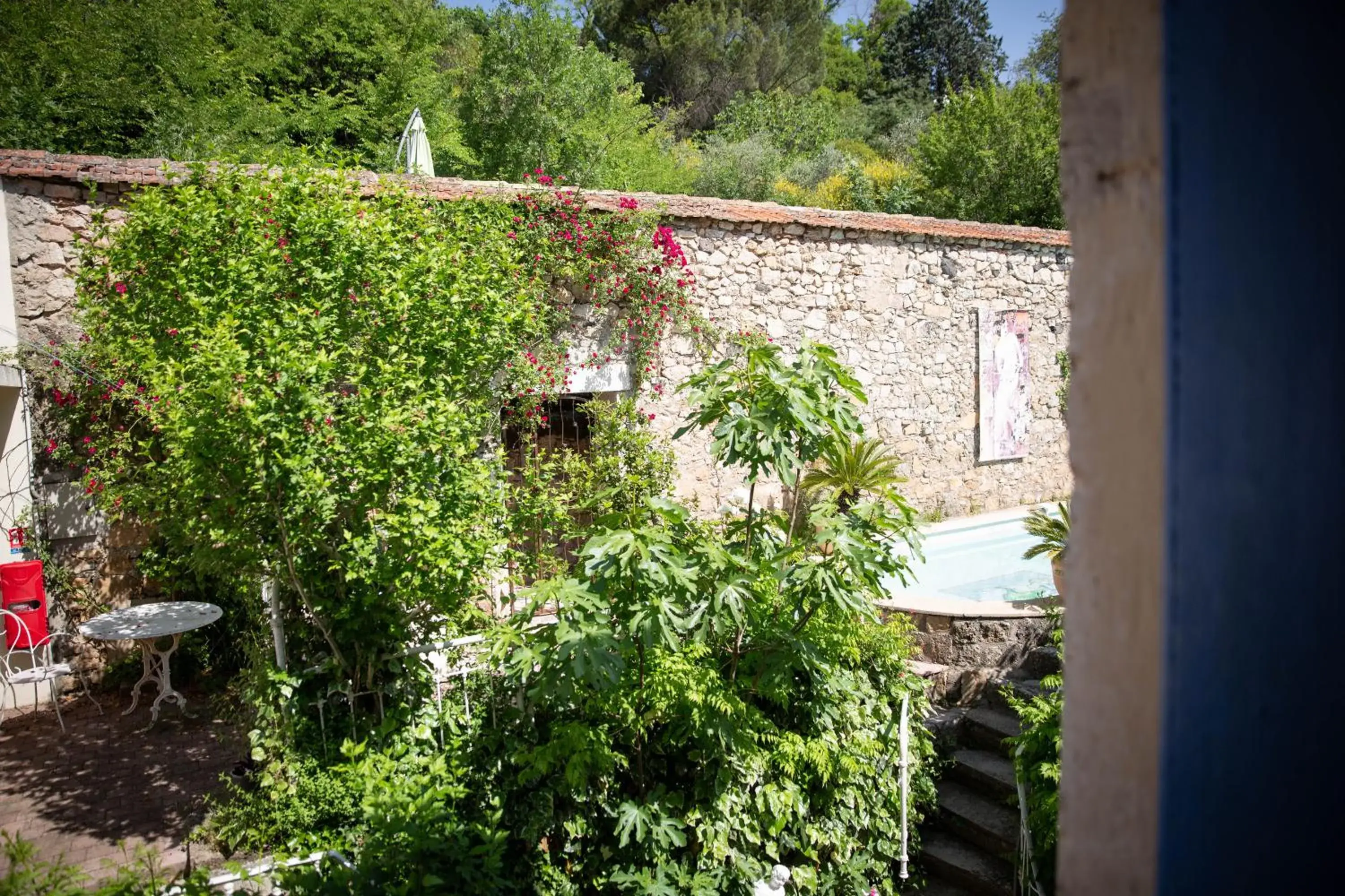 Garden view in La Roseraie Garden view in La Roseraie