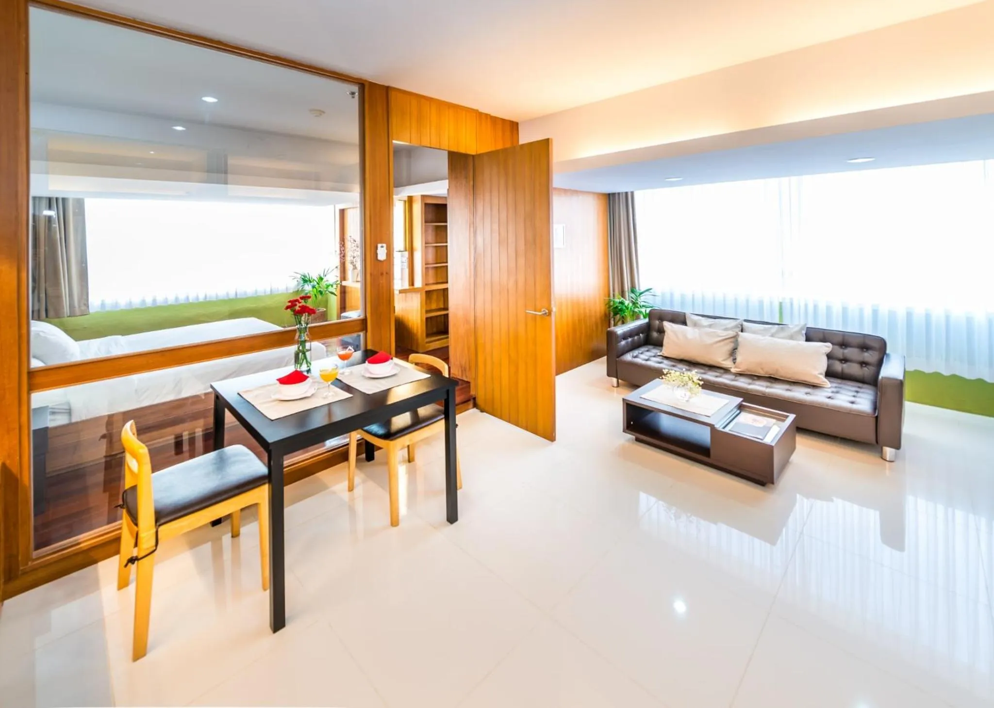 Living room in Laemtong Serviced Apartment