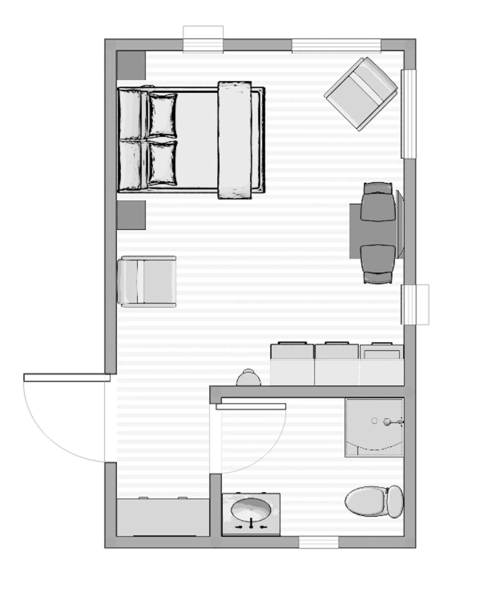 Floor plan in Afternoon Cottages