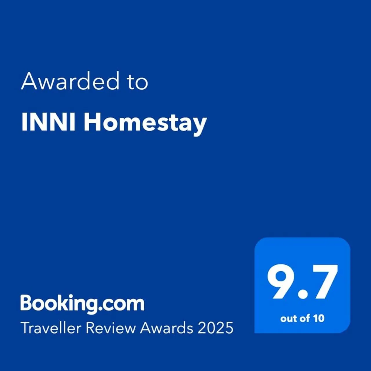 Certificate/Award in INNI Homestay