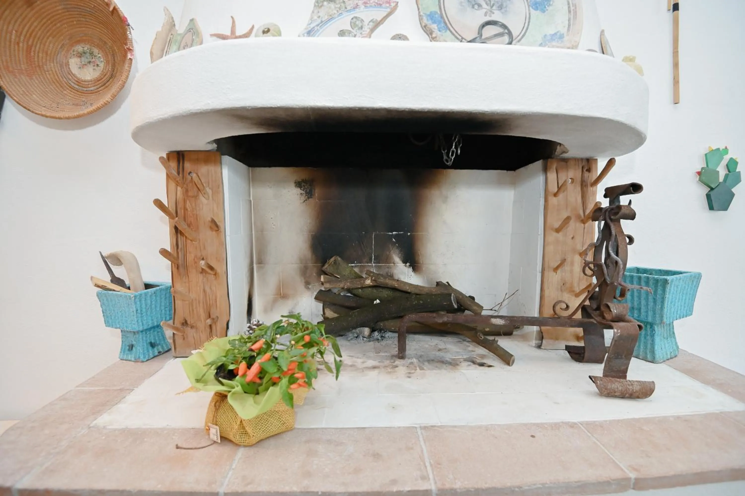 fireplace in Il Portico Guesthouse
