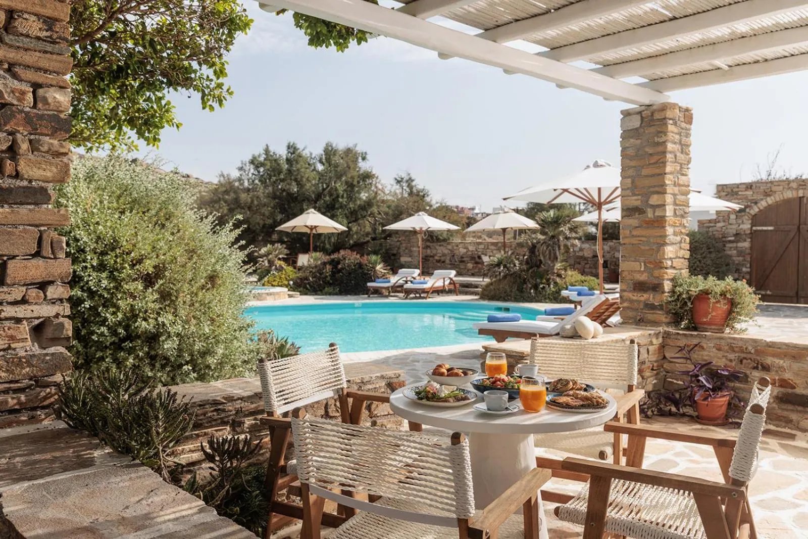 Pool view in Villa Marandi Luxury Suites