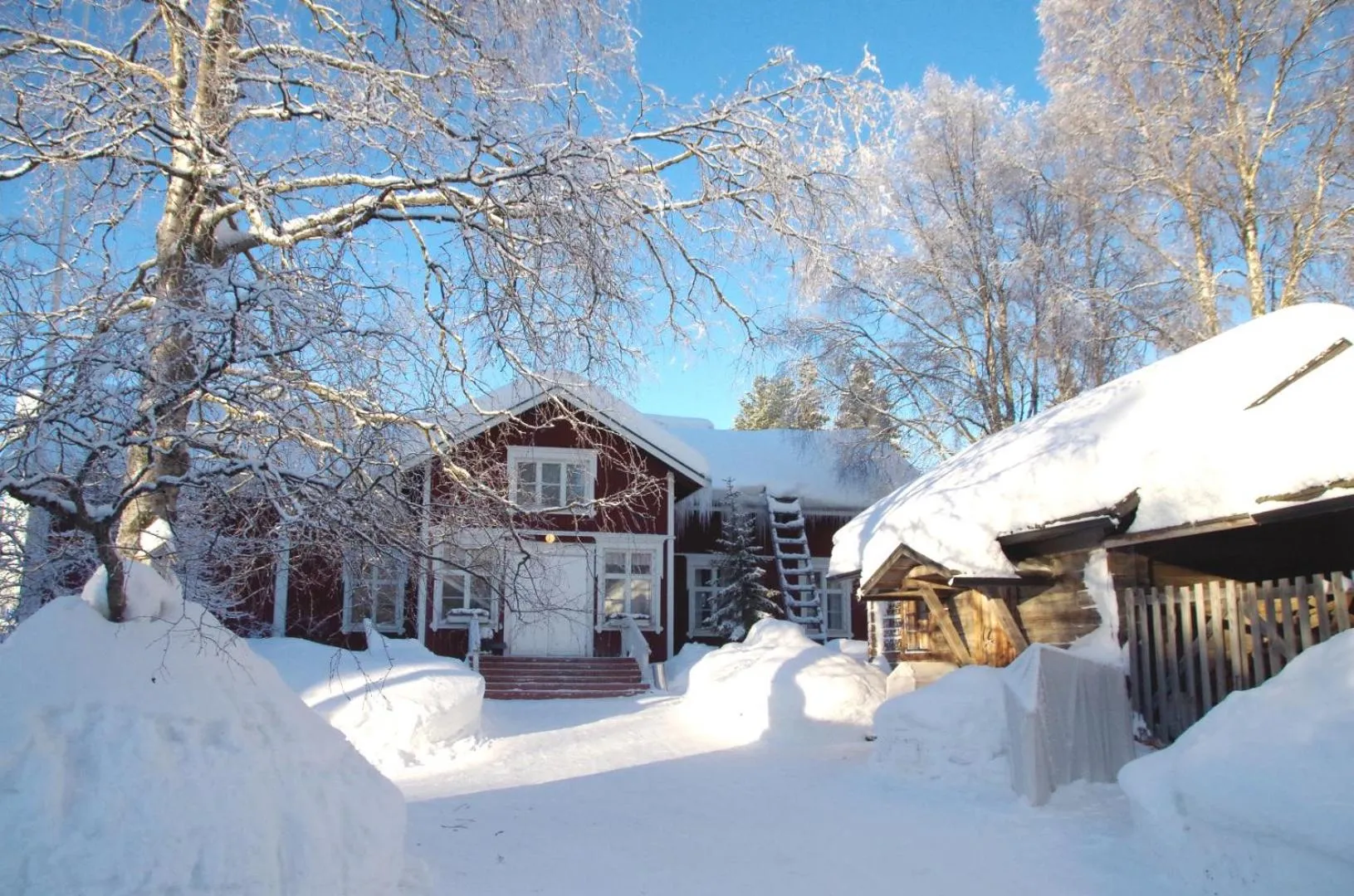 Facade/entrance in LAURI Historical Log House Manor