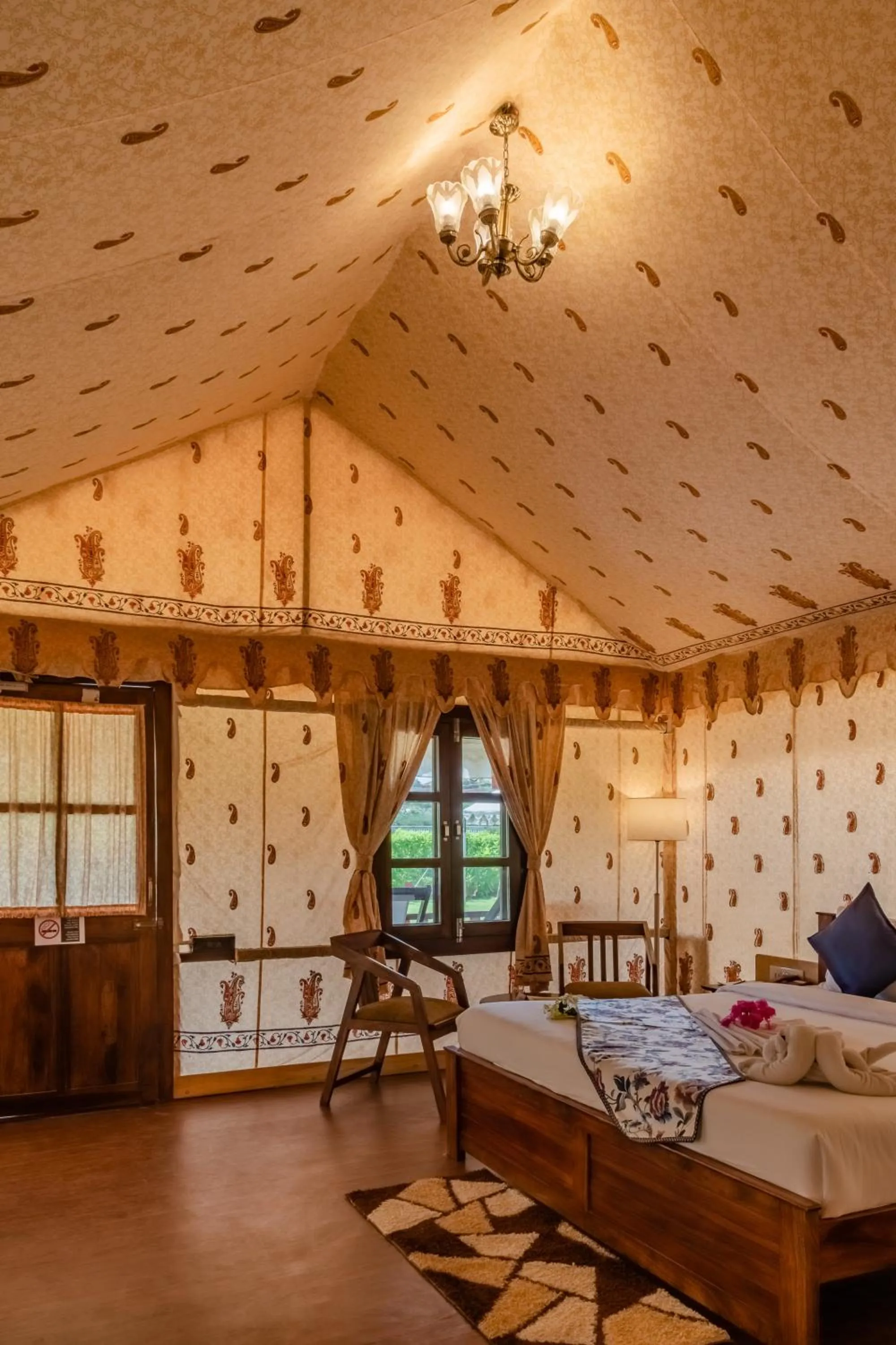 Patio, Bed in Rawai Luxury Tents Pushkar