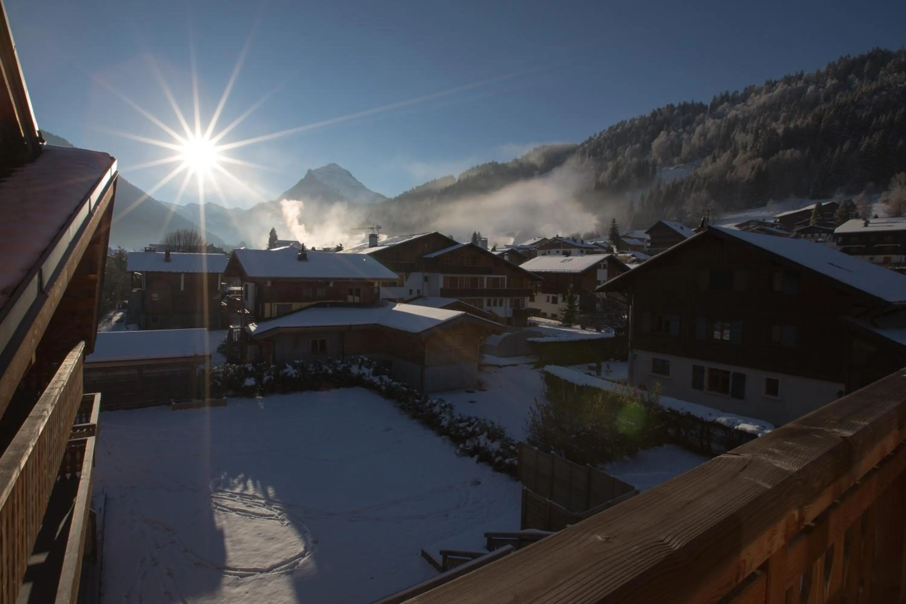 Garden view in Aiglon Morzine