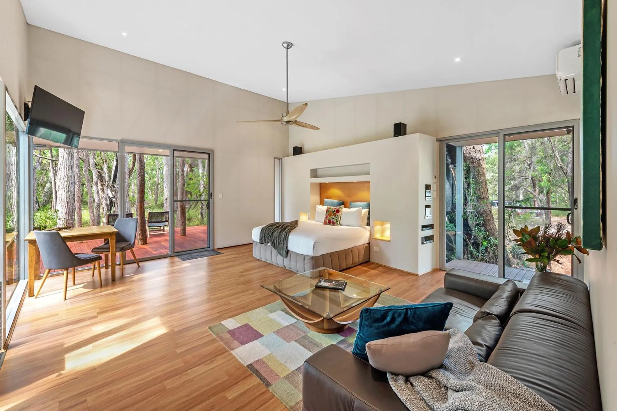 Bed in Hidden Valley Forest Retreat