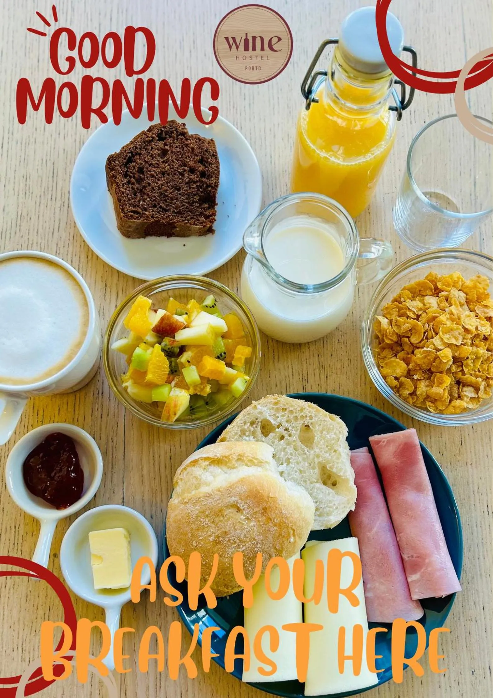 Breakfast in Porto Wine Hostel