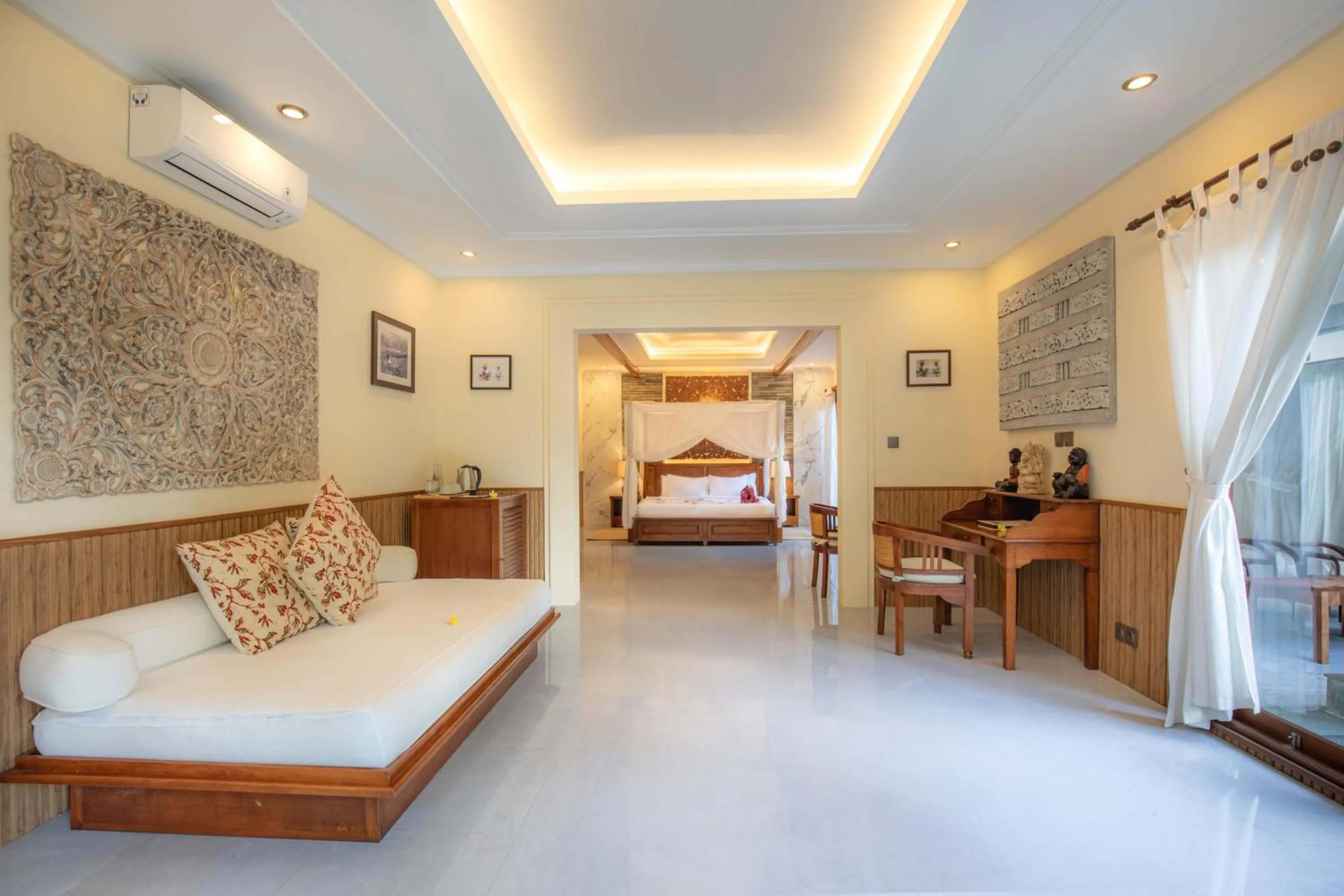 Bed in Suara Air Luxury Villa Ubud