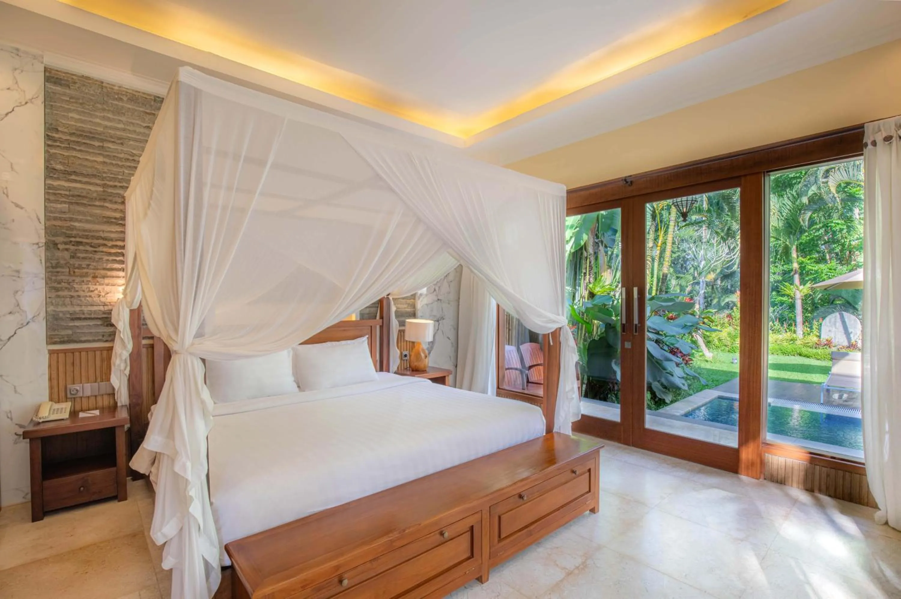 Bed in Suara Air Luxury Villa Ubud