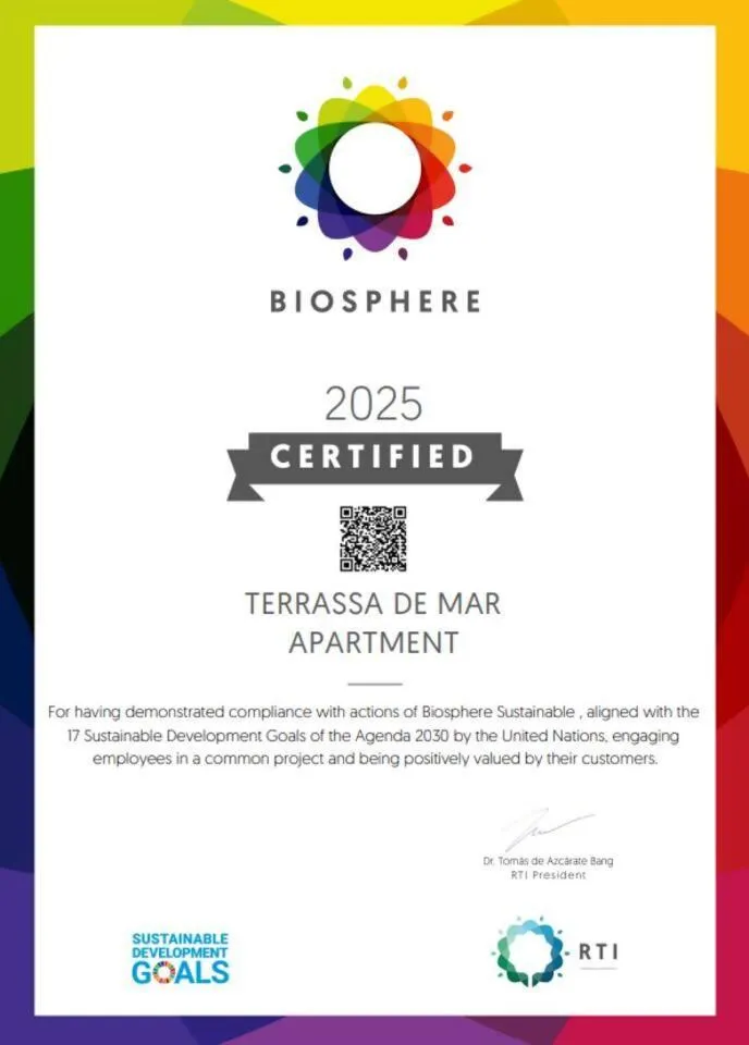 Certificate/Award in Terrassa de Mar Apartment