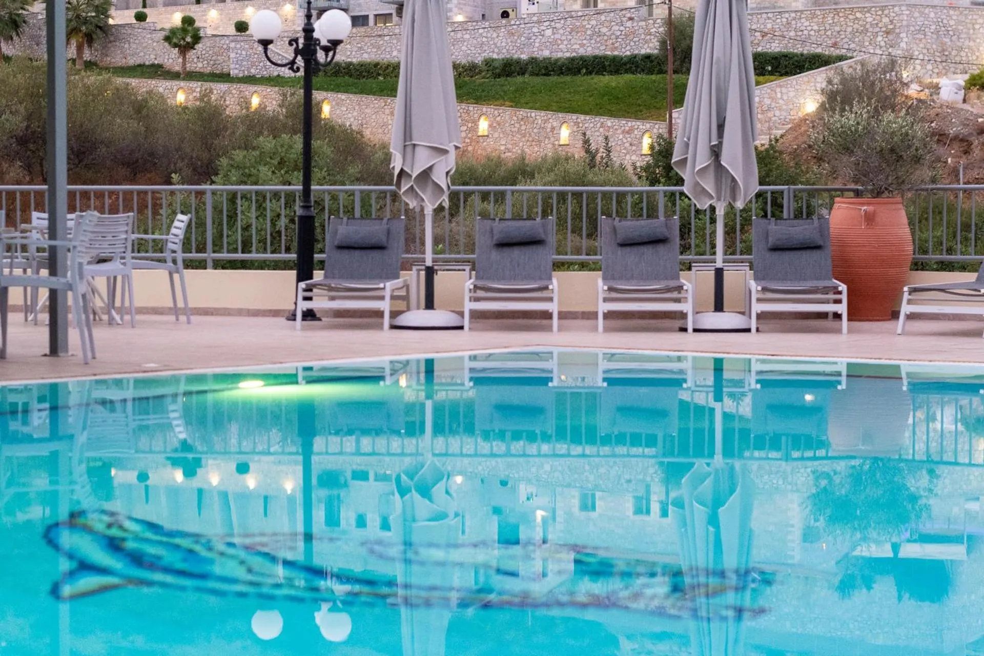 Pool view in Elpis Studio Apartments