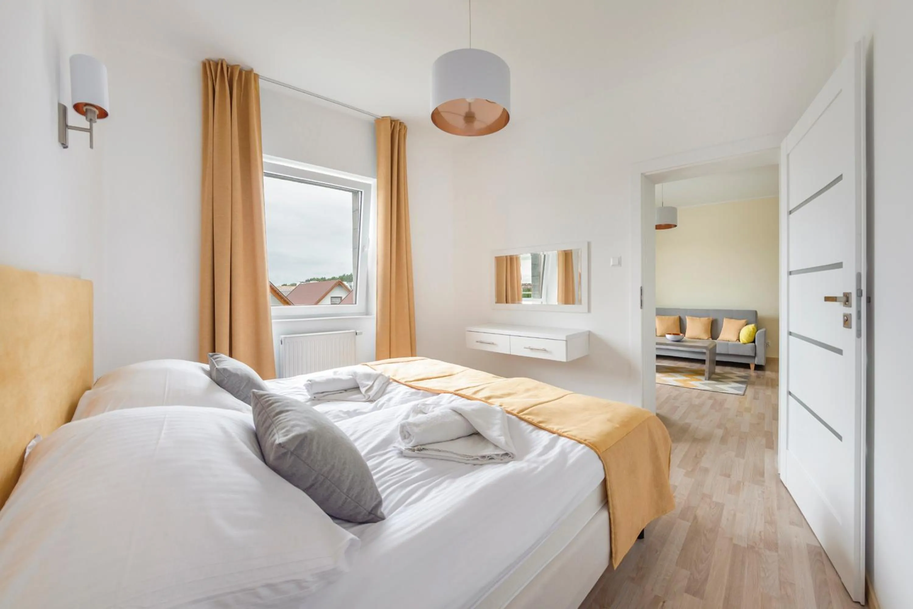 Bedroom, Bed in Seaside Grzybowo, Sun & Snow