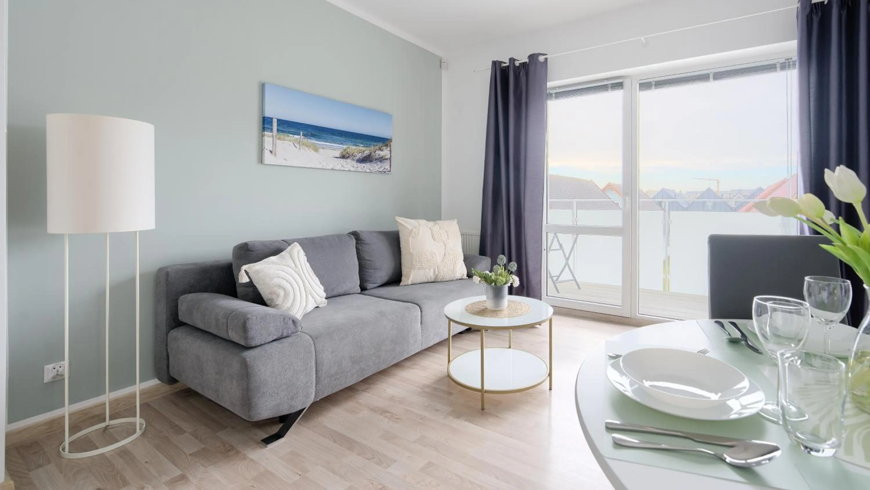 Living room in Seaside Grzybowo, Sun & Snow