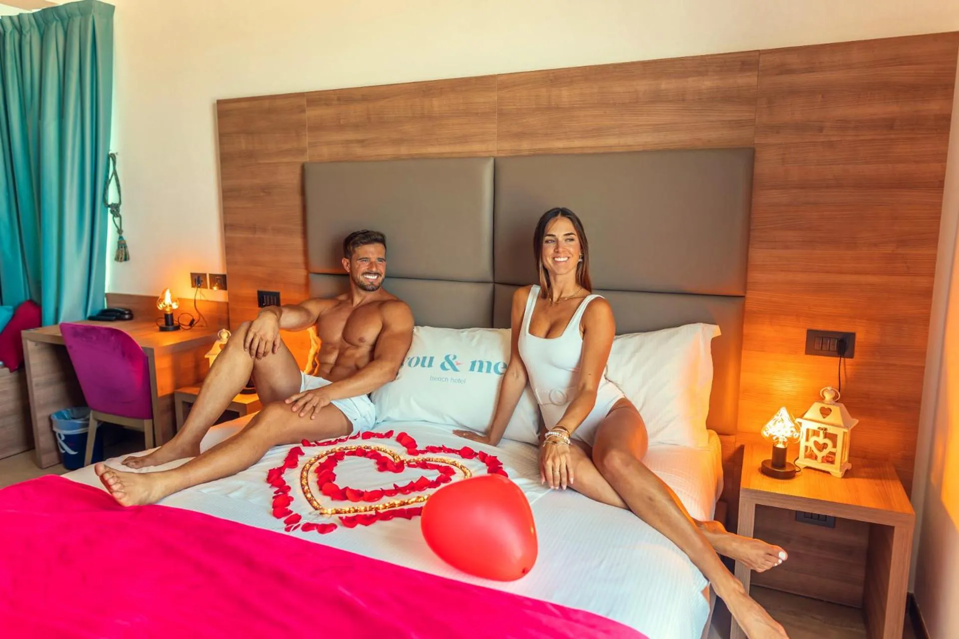 Bed in You & Me Beach Hotel