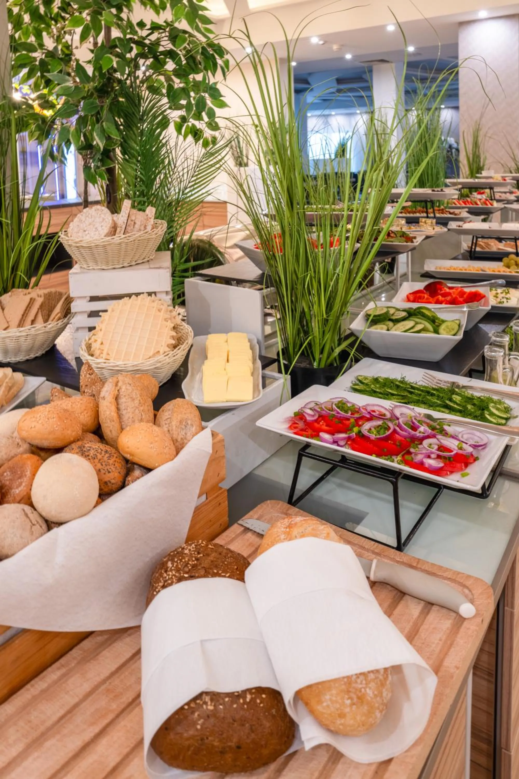 Buffet breakfast in Green Garden Hotel