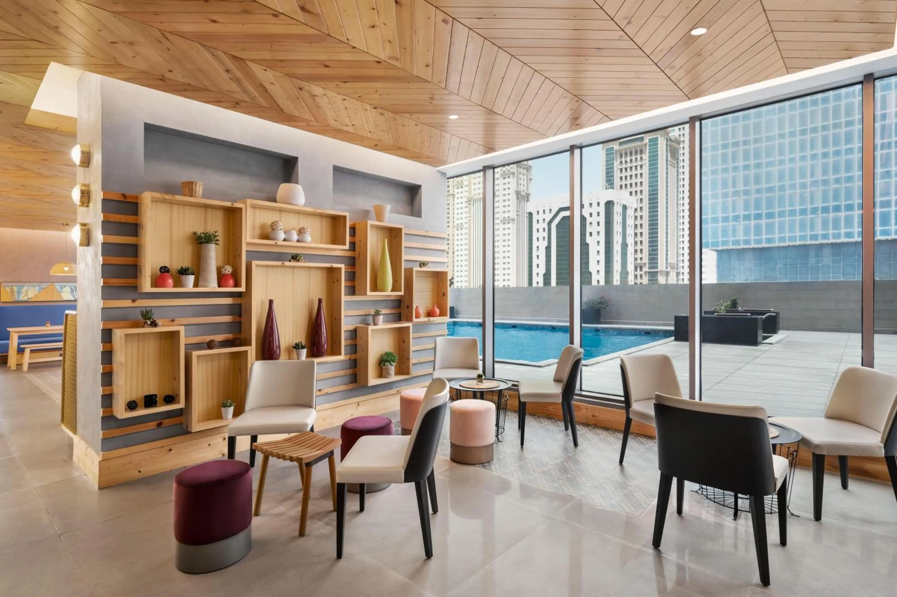 Pool view in Wyndham Doha West Bay