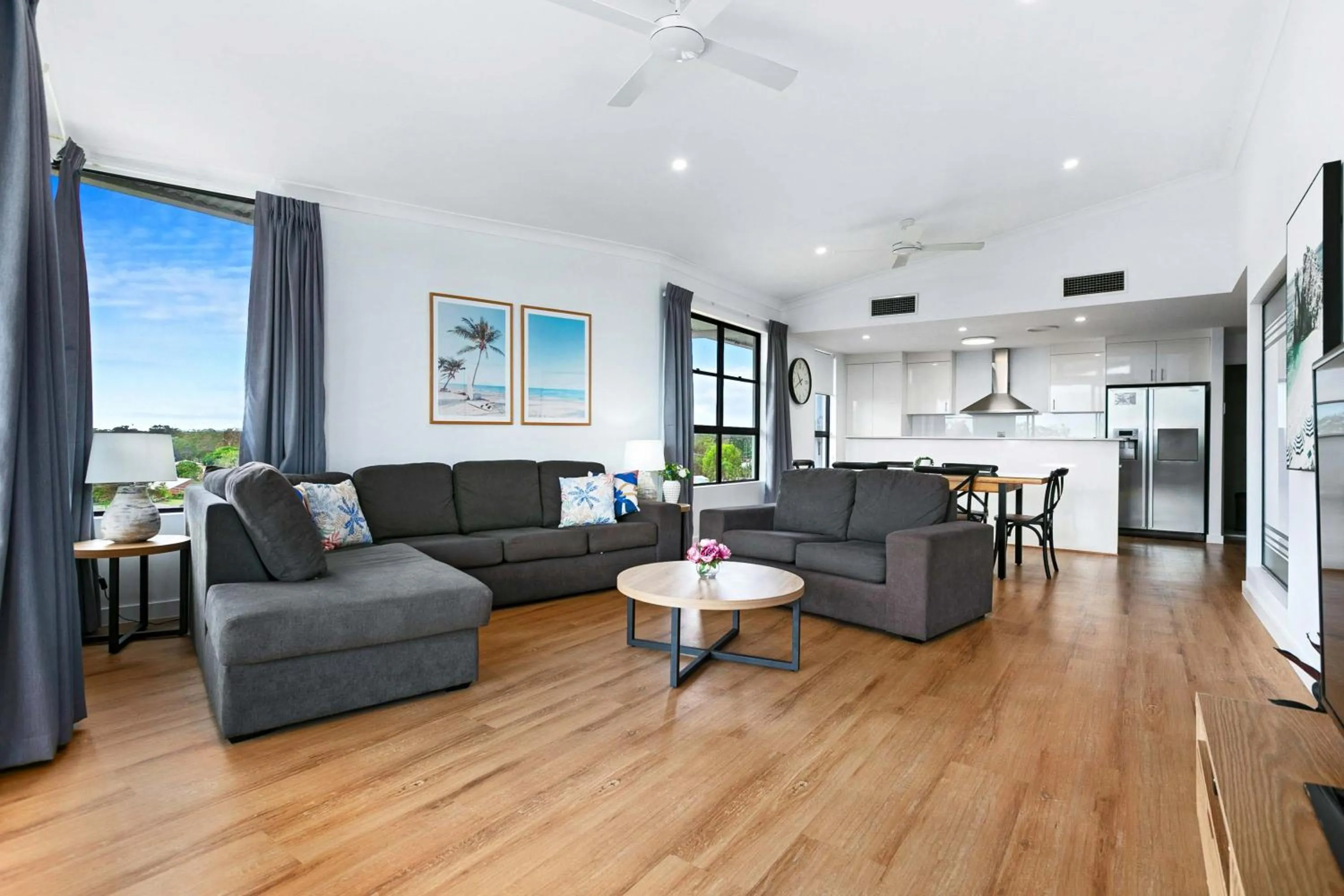 Living room in The Bay Apartments