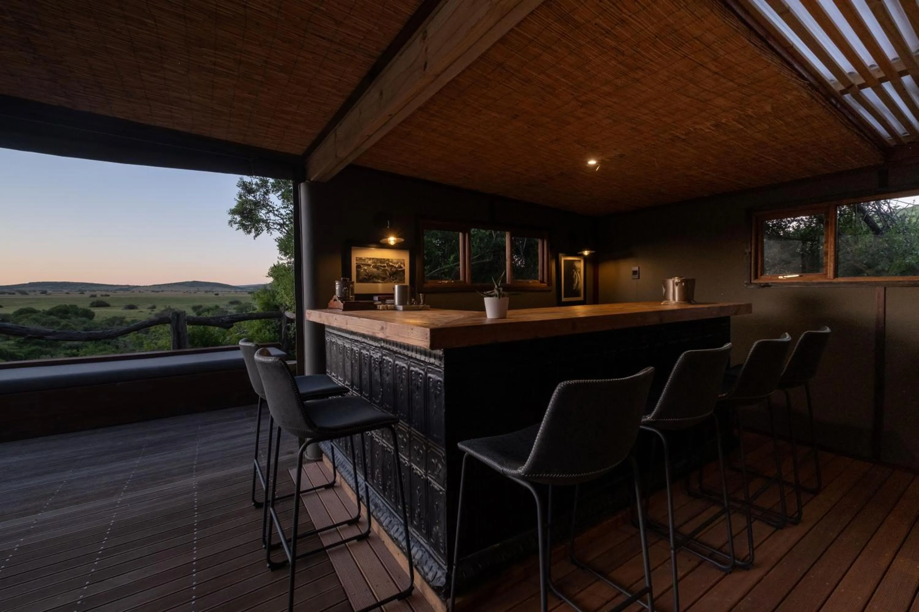 Lounge or bar in HillsNek Safari Camp – Amakhala Game Reserve