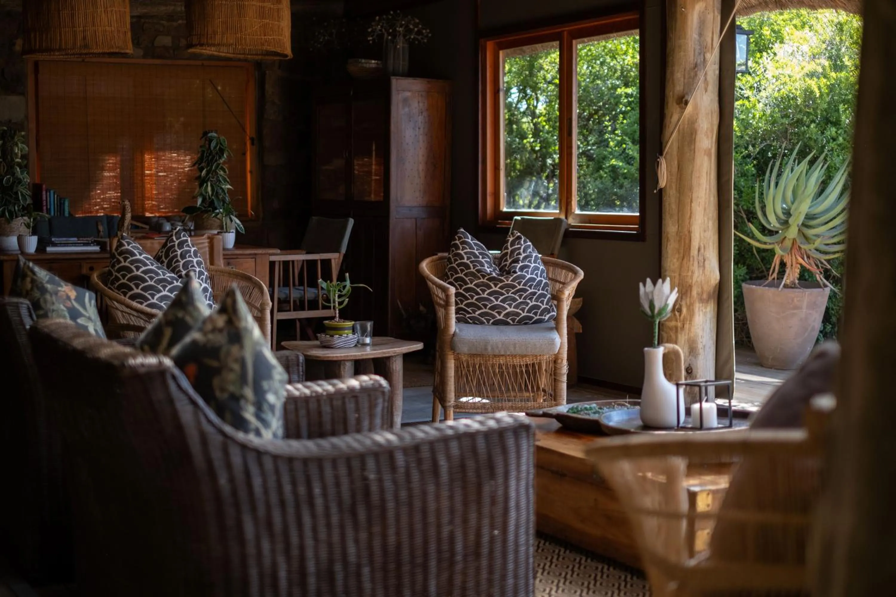 Lounge or bar in HillsNek Safari Camp – Amakhala Game Reserve