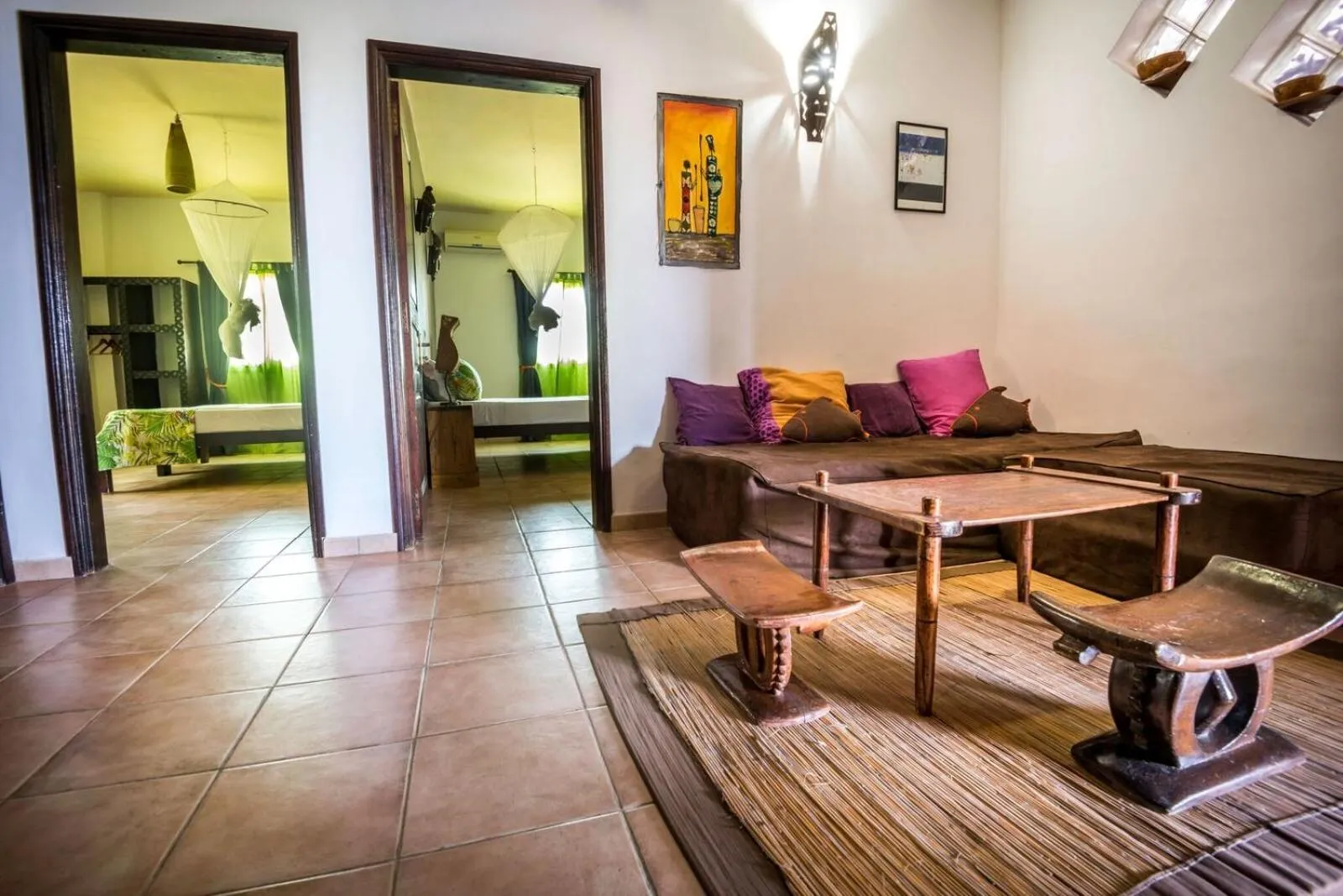 Seating area in La Maison Abaka