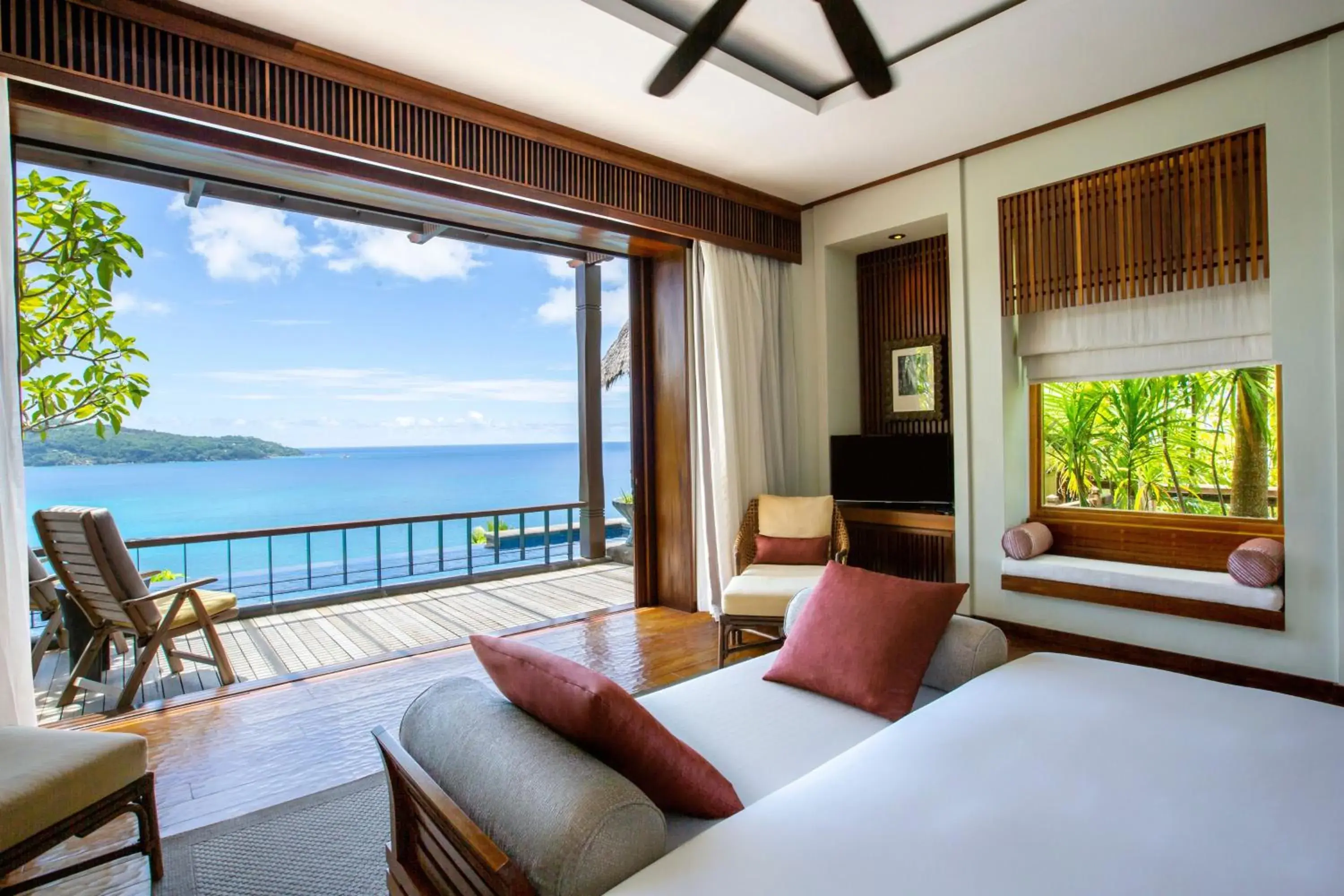 View (from property/room), Bed in Anantara Maia Seychelles Villas View (from property/room), Bed in Anantara Maia Seychelles Villas