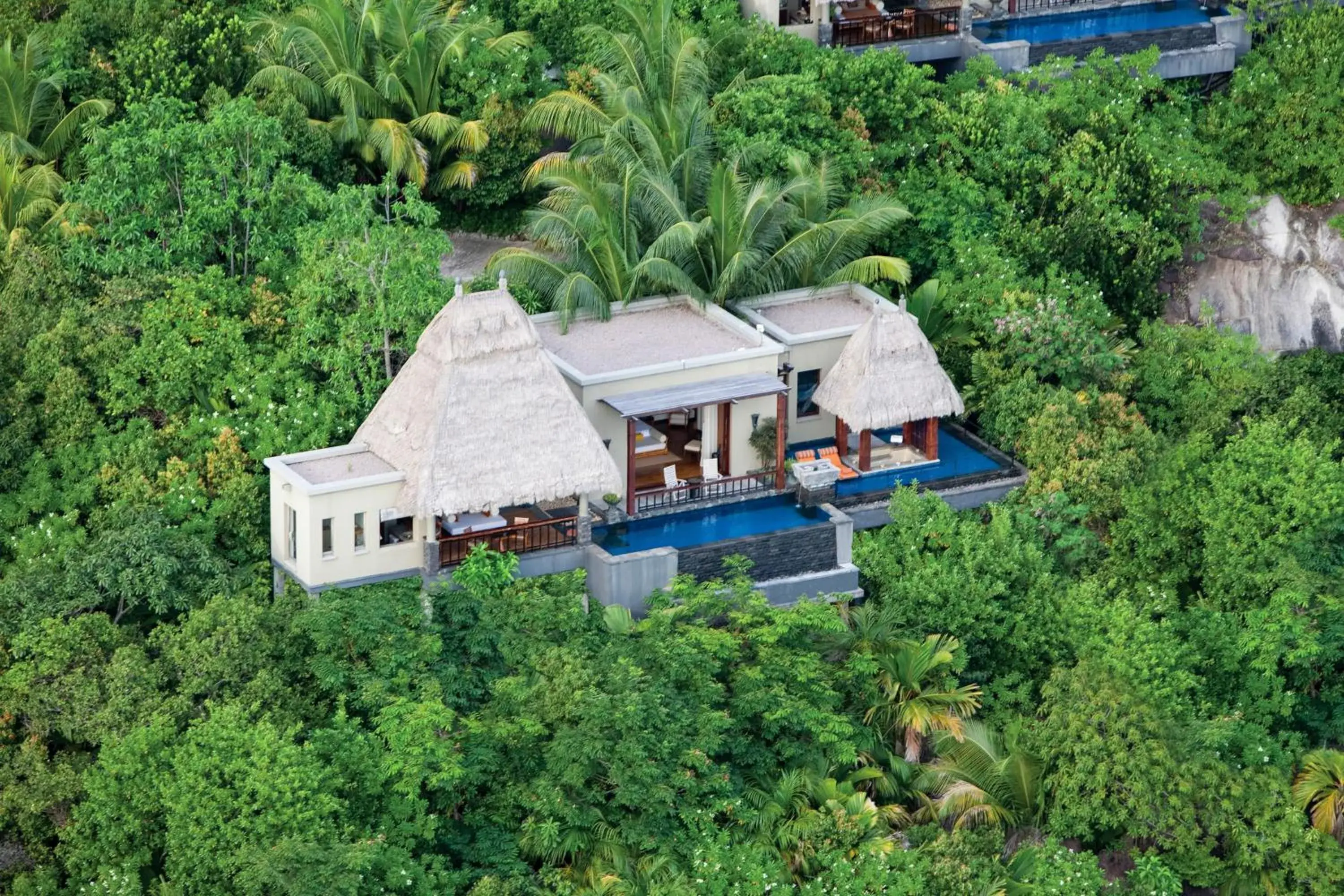 Bird's eye view in Anantara Maia Seychelles Villas Bird's eye view in Anantara Maia Seychelles Villas
