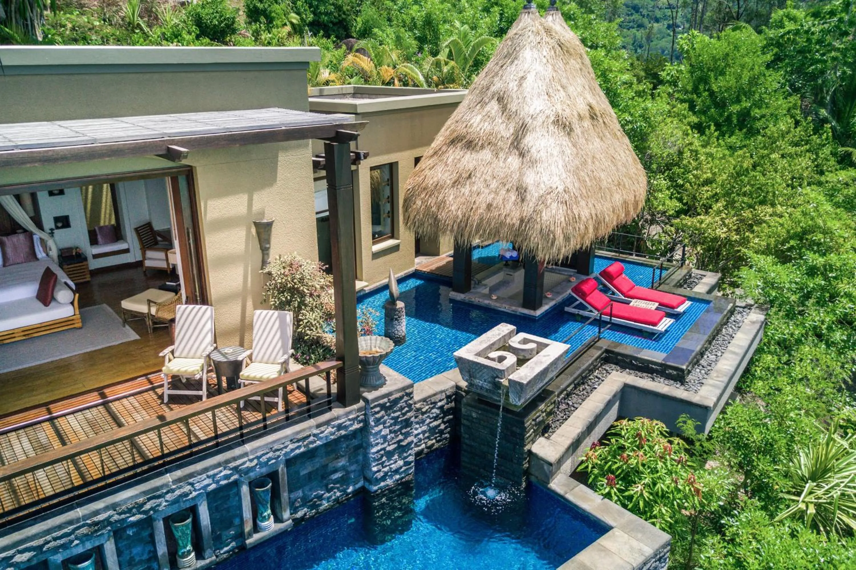 Bird's eye view in Anantara Maia Seychelles Villas