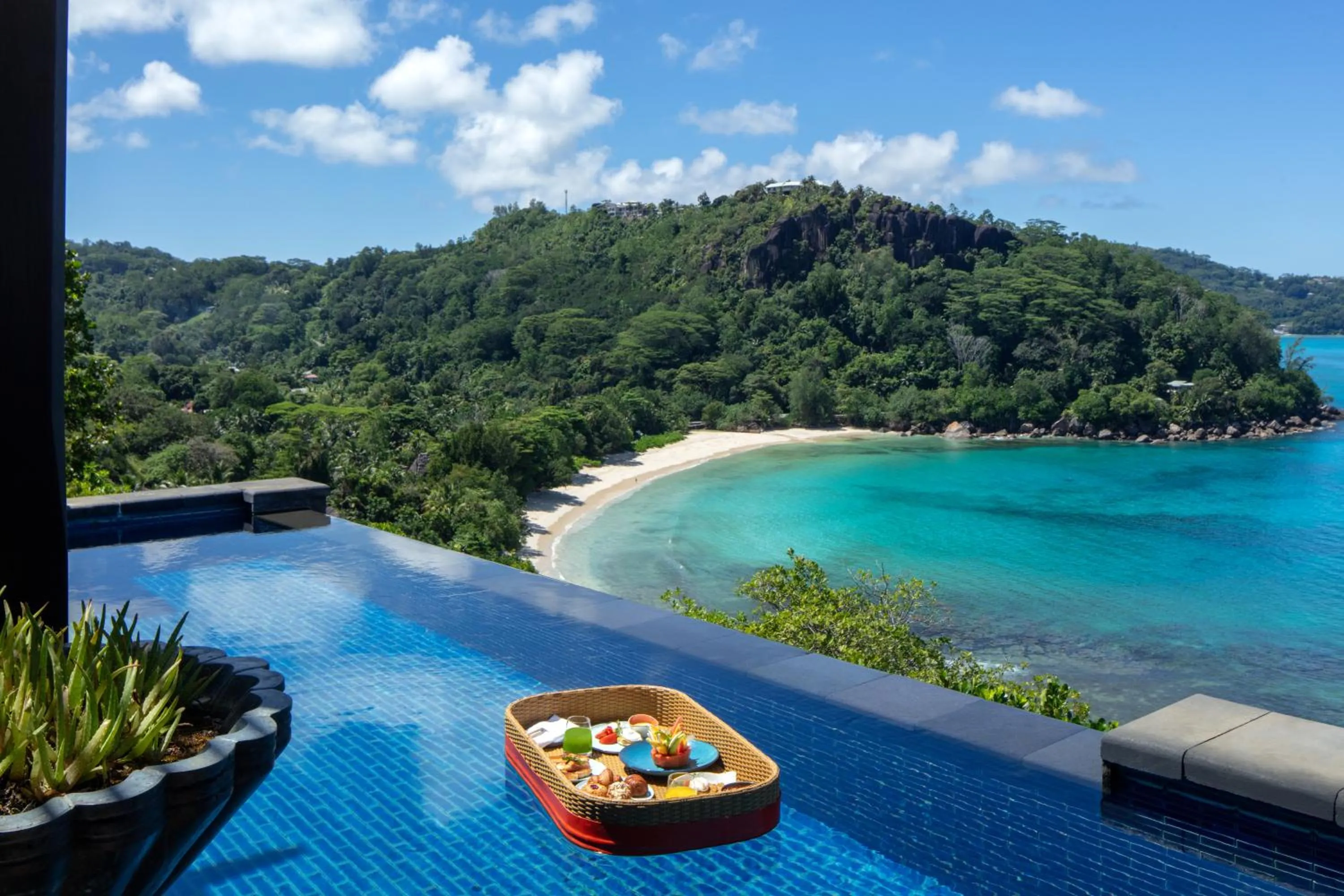 Pool view in Anantara Maia Seychelles Villas