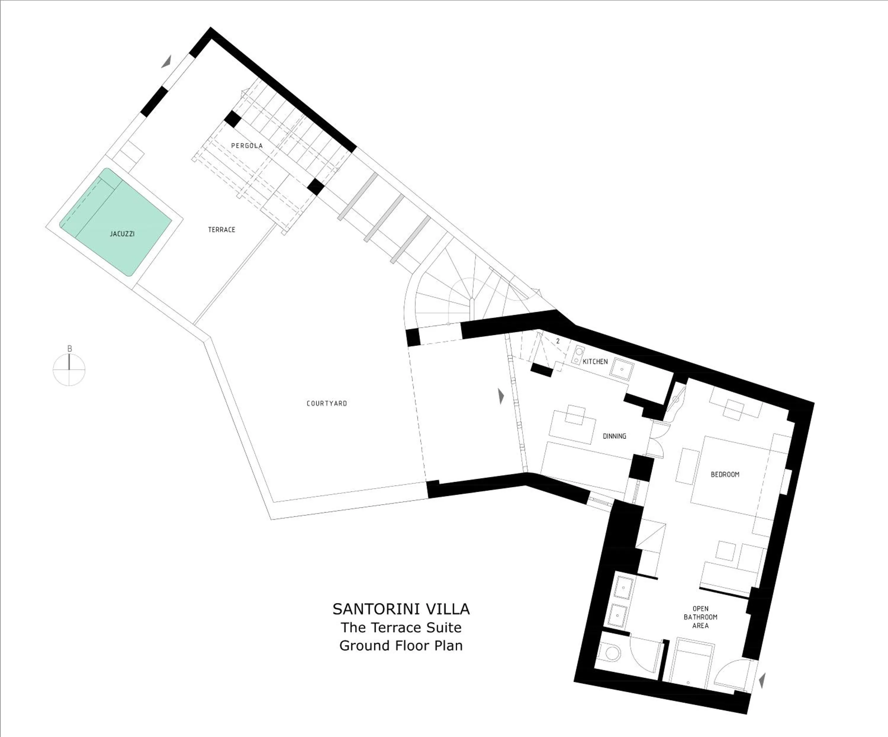Floor plan in Timedrops Santorini Villas