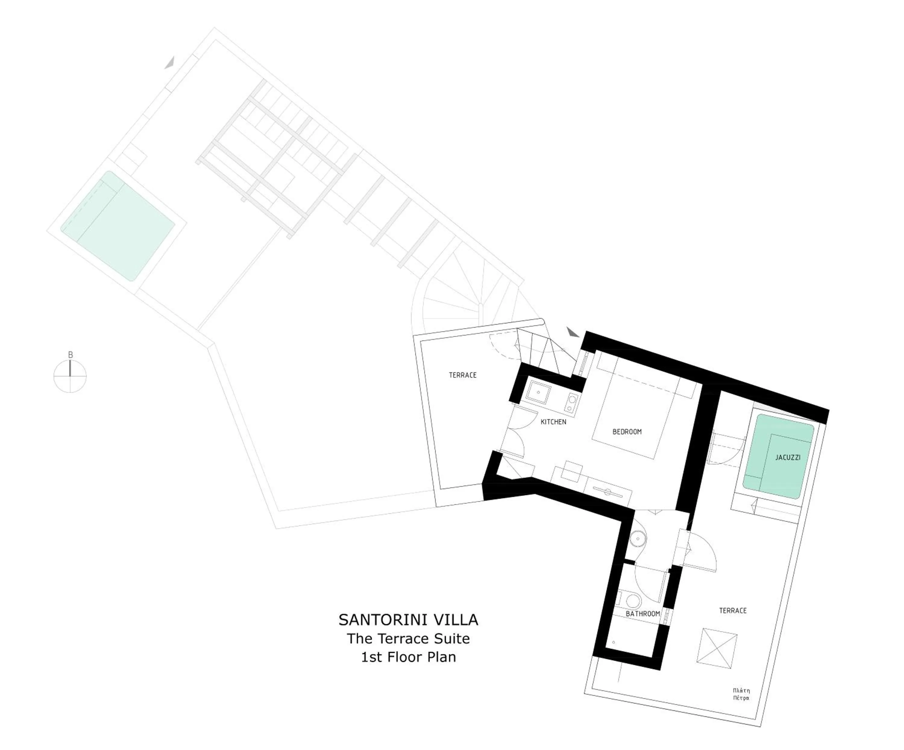 Floor plan in Timedrops Santorini Villas