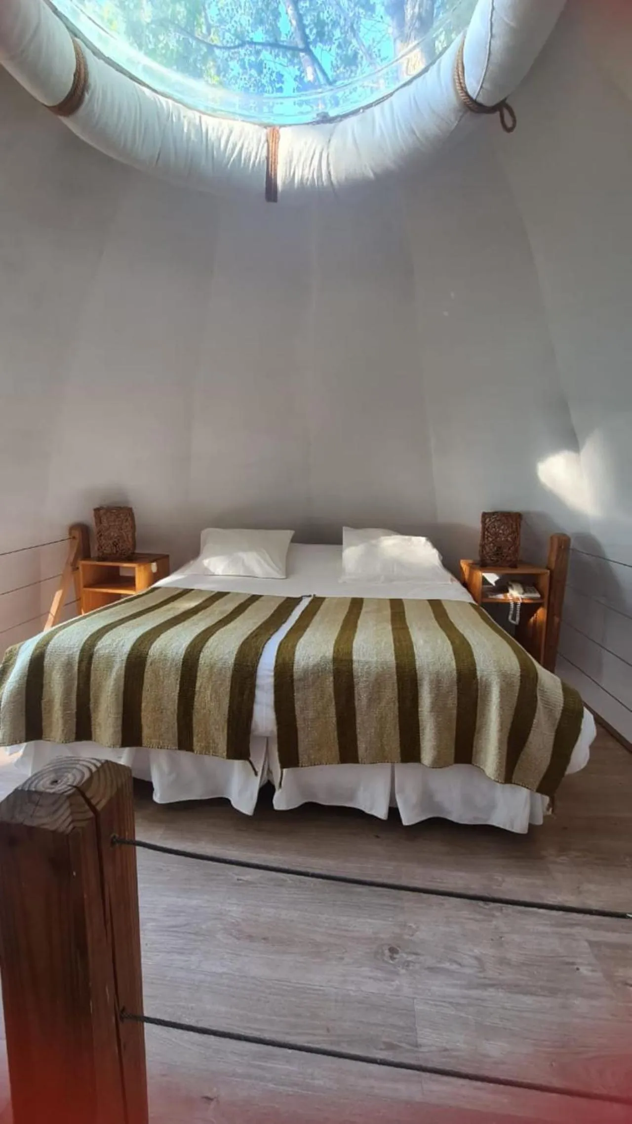 Decorative detail, Bed in Magma Lodge, Pucon