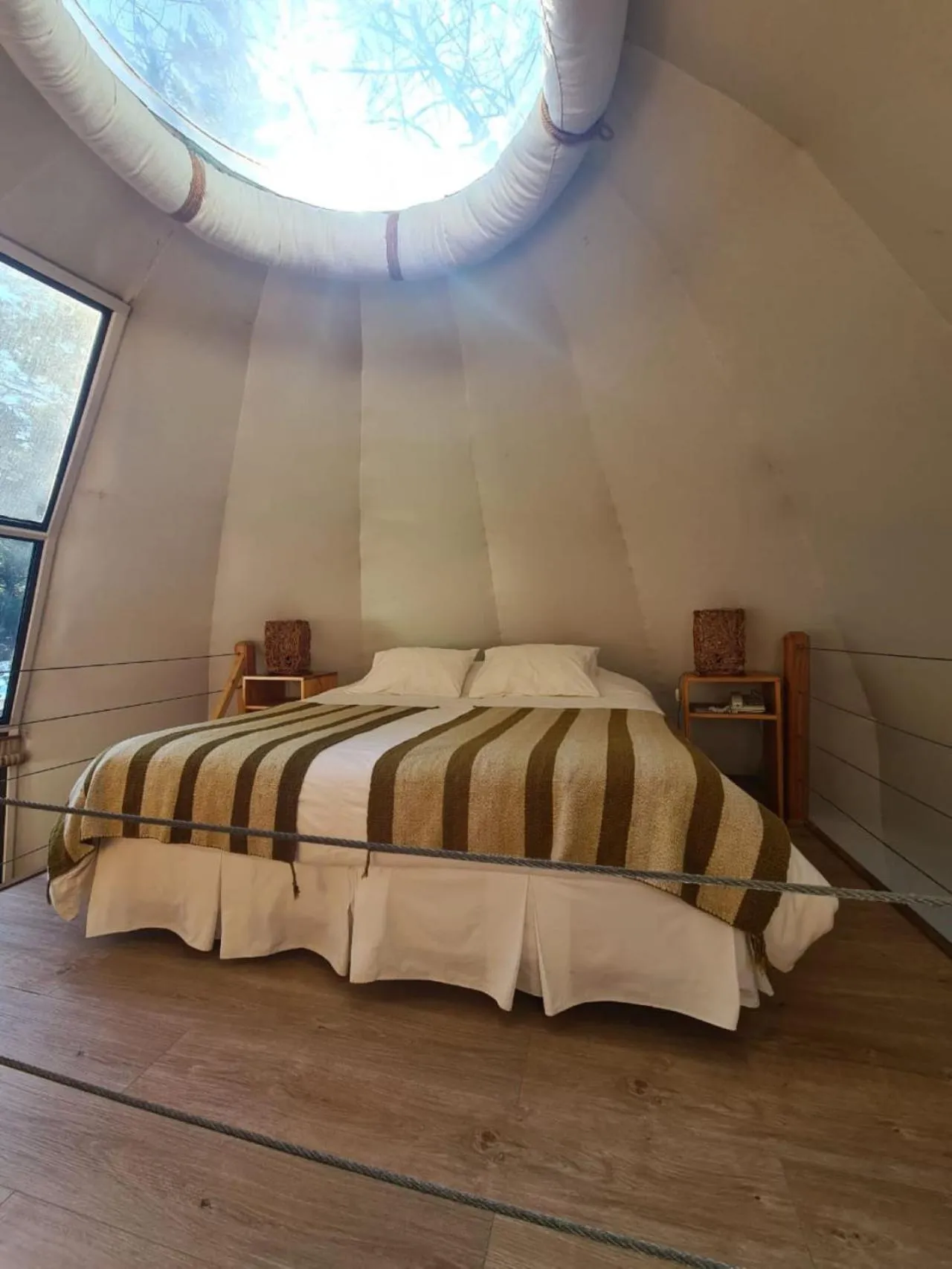 Decorative detail, Bed in Magma Lodge, Pucon