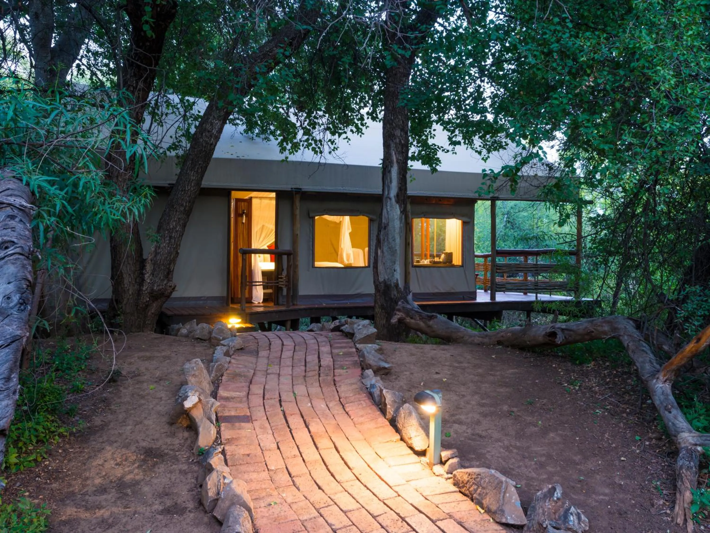 Patio in aha Thakadu River Camp