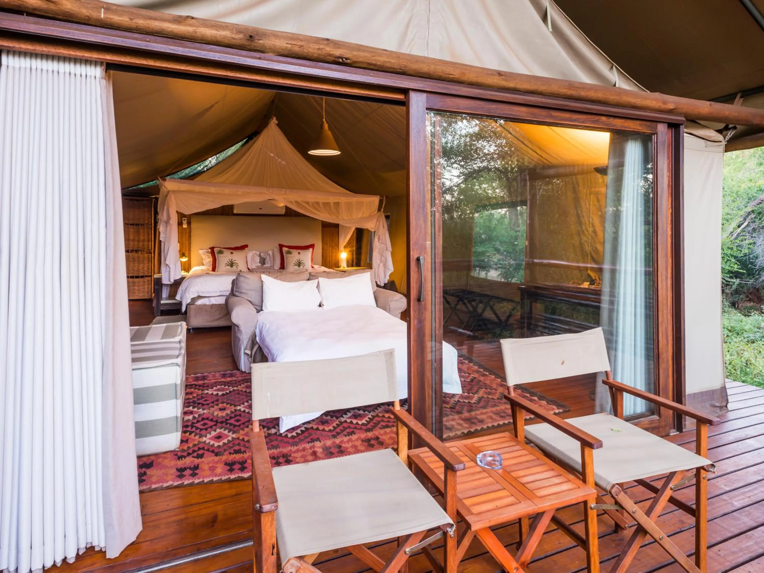 Patio in aha Thakadu River Camp