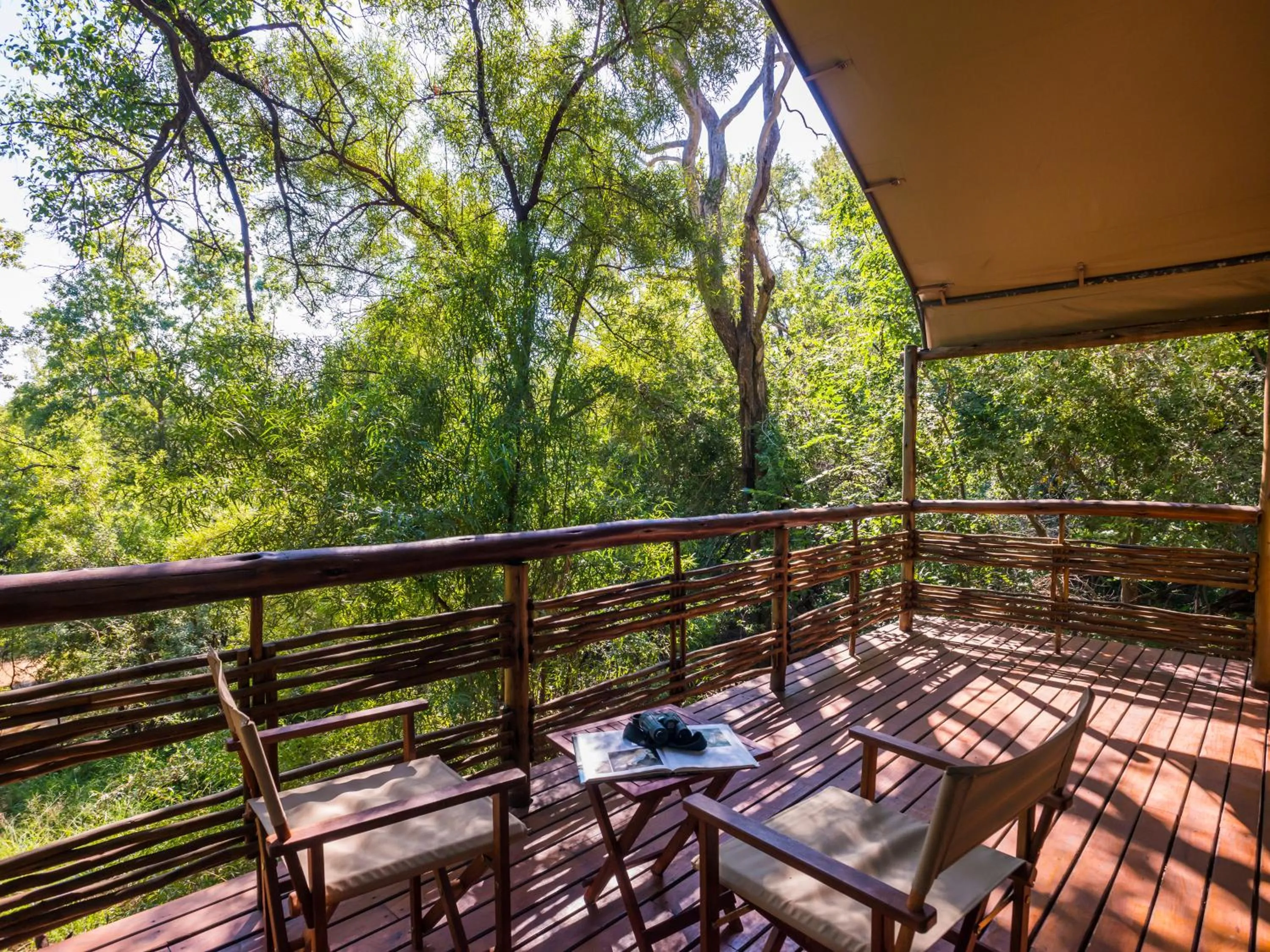 Balcony/Terrace in aha Thakadu River Camp