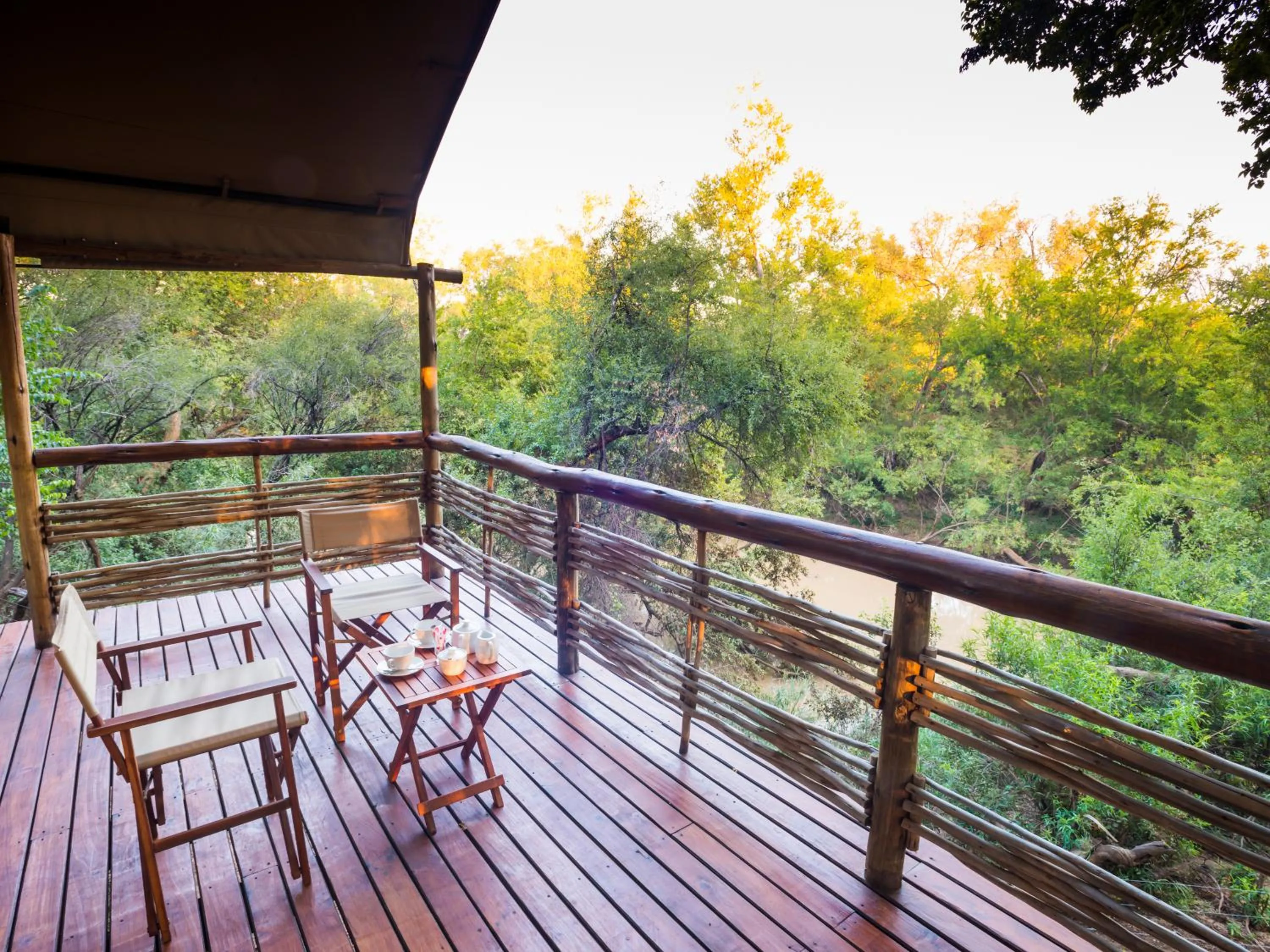 Patio in aha Thakadu River Camp