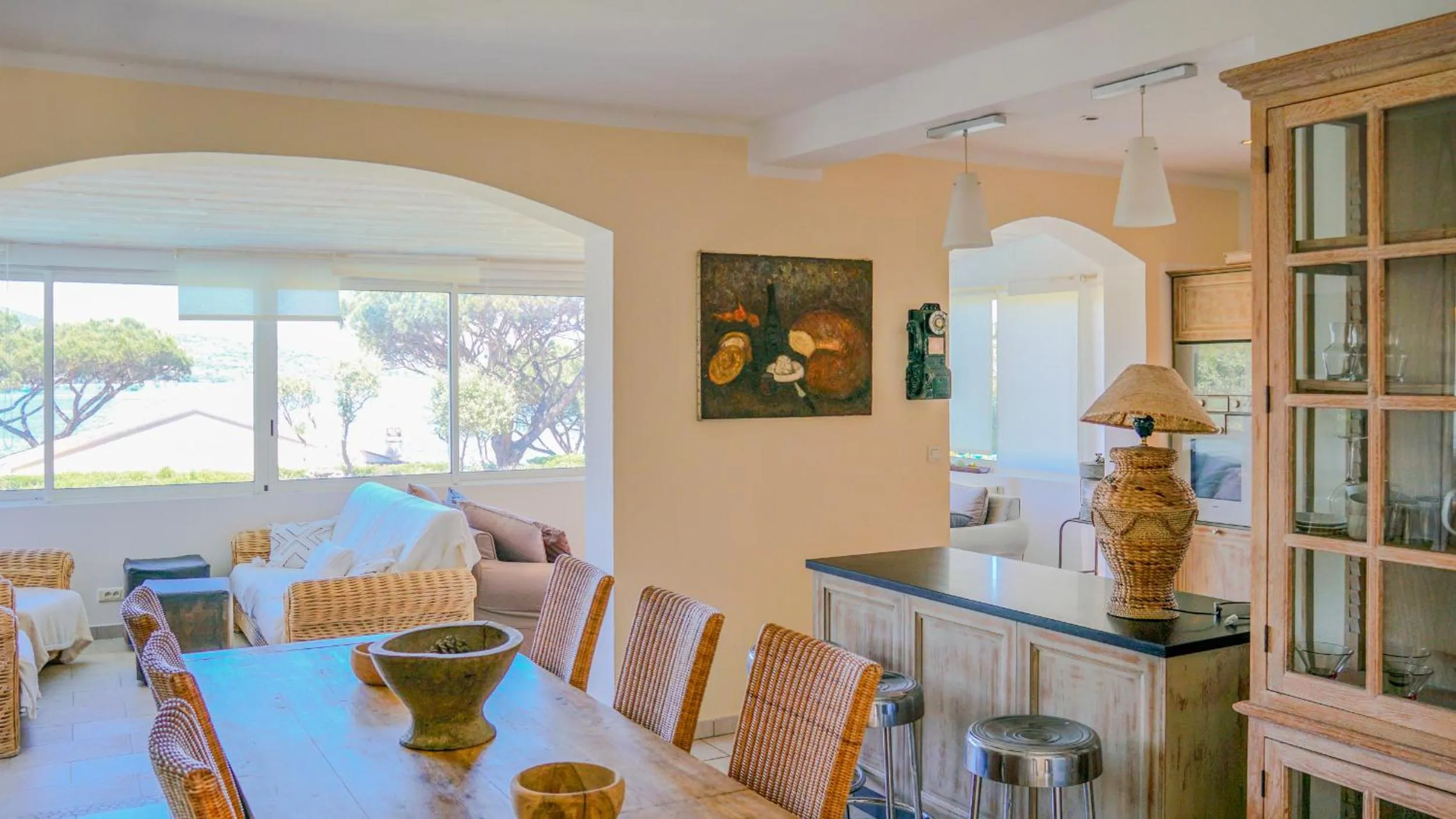 Kitchen or kitchenette in Hôtel Villa Maya - Golfe de Saint-Tropez