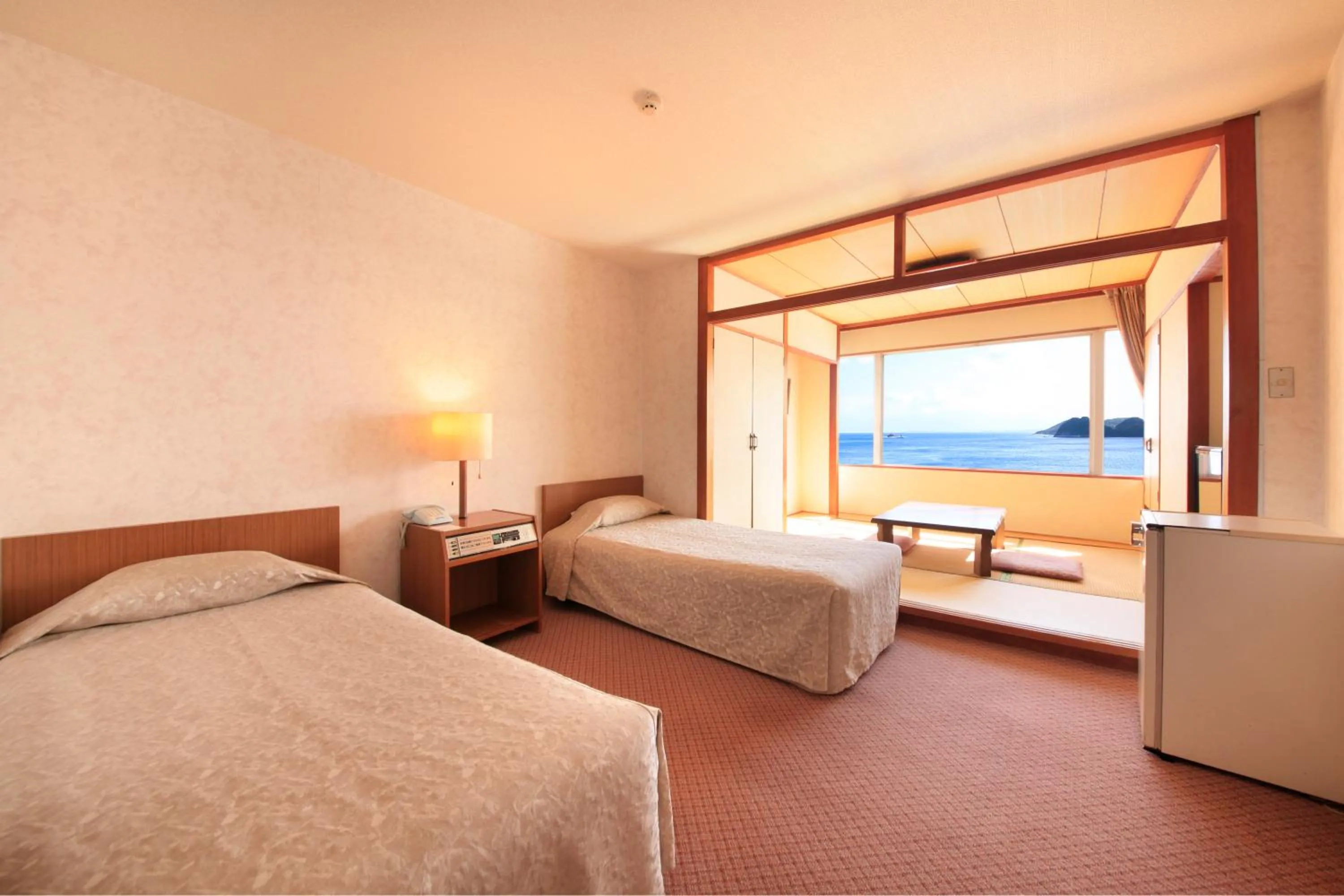 Bed in Hirado Kaijyo Hotel