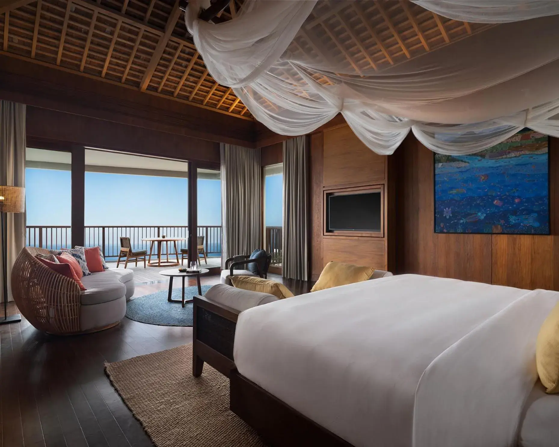 TV and multimedia, Bed in Six Senses Uluwatu TV and multimedia, Bed in Six Senses Uluwatu