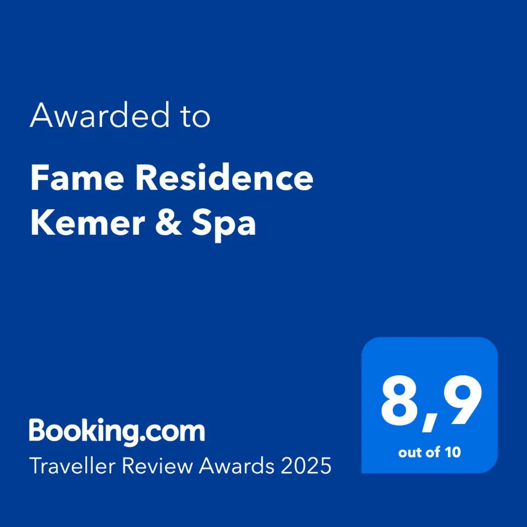 Certificate/Award in Fame Residence Kemer & Spa